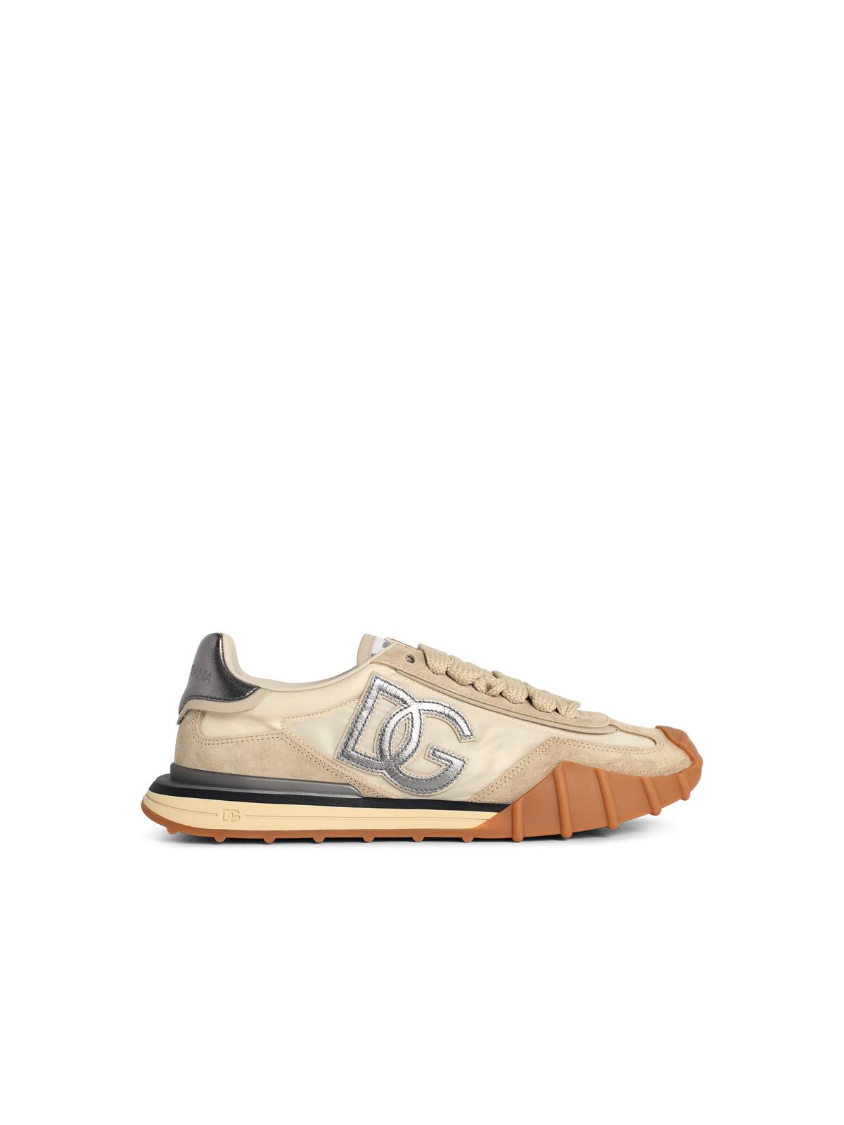Dolce & Gabbana 'Cushion' Beige Leather Blend Sneakers Men DOLCE & GABBANA