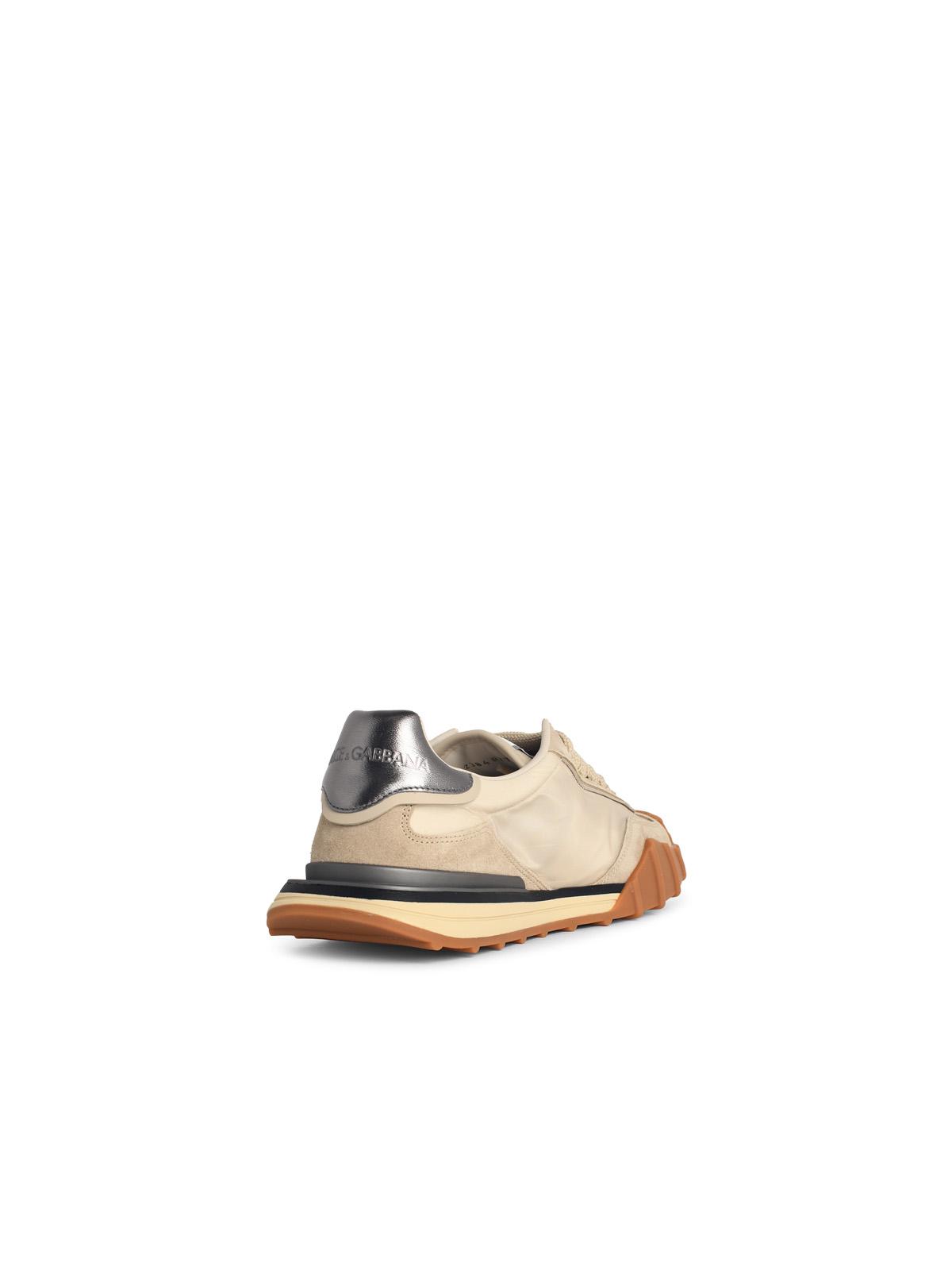 Dolce & Gabbana 'Cushion' Beige Leather Blend Sneakers Men DOLCE & GABBANA