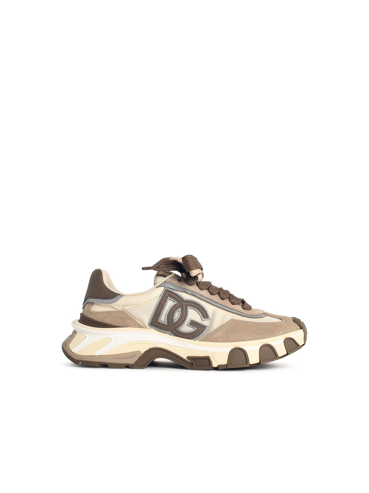 Dolce & Gabbana 'Dg Country Road' Beige Leather Blend Sneakers Men DOLCE & GABBANA