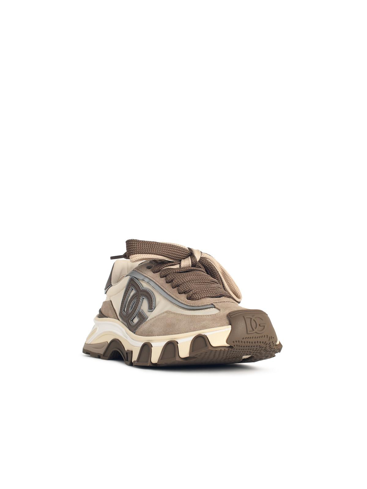 Dolce & Gabbana 'Dg Country Road' Beige Leather Blend Sneakers Men DOLCE & GABBANA