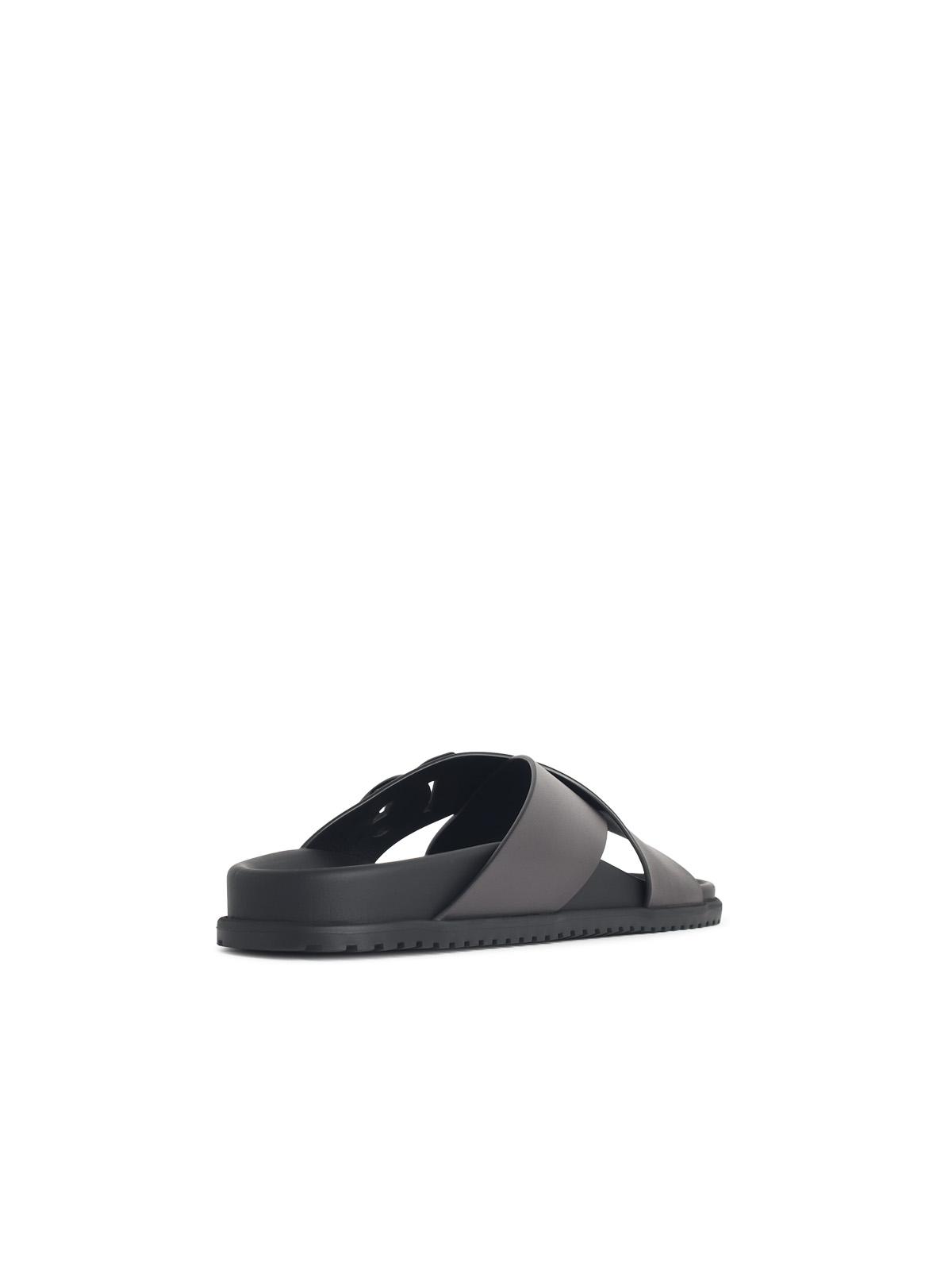 Dolce & Gabbana Brown Leather Slippers Men DOLCE & GABBANA