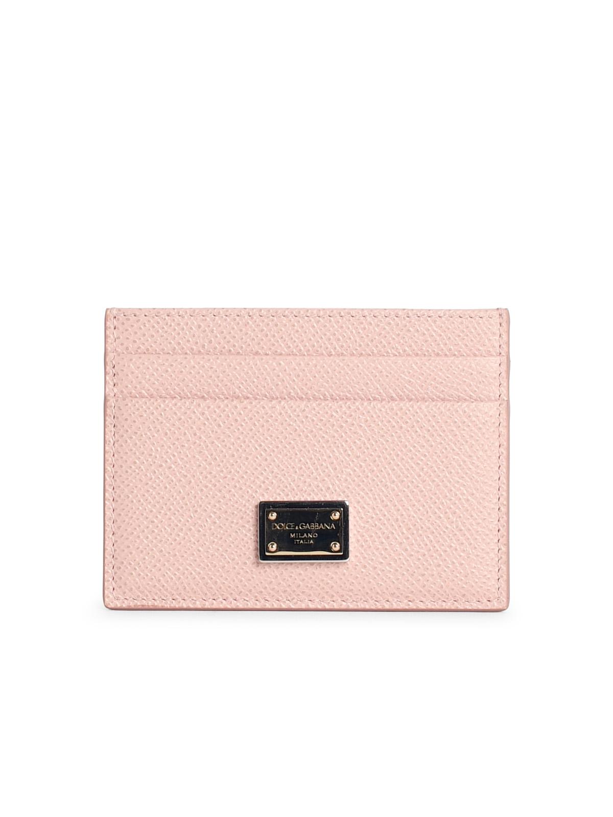 Dolce & Gabbana 'Dauphine' Pink Calf Leather Card Holder Women DOLCE & GABBANA