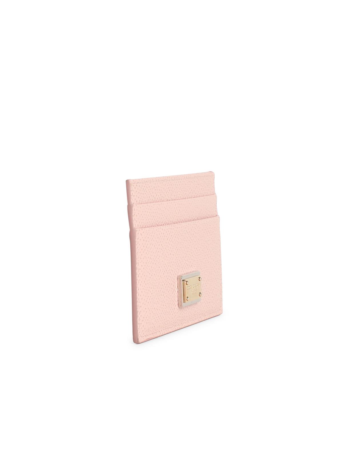Dolce & Gabbana 'Dauphine' Pink Calf Leather Card Holder Women DOLCE & GABBANA