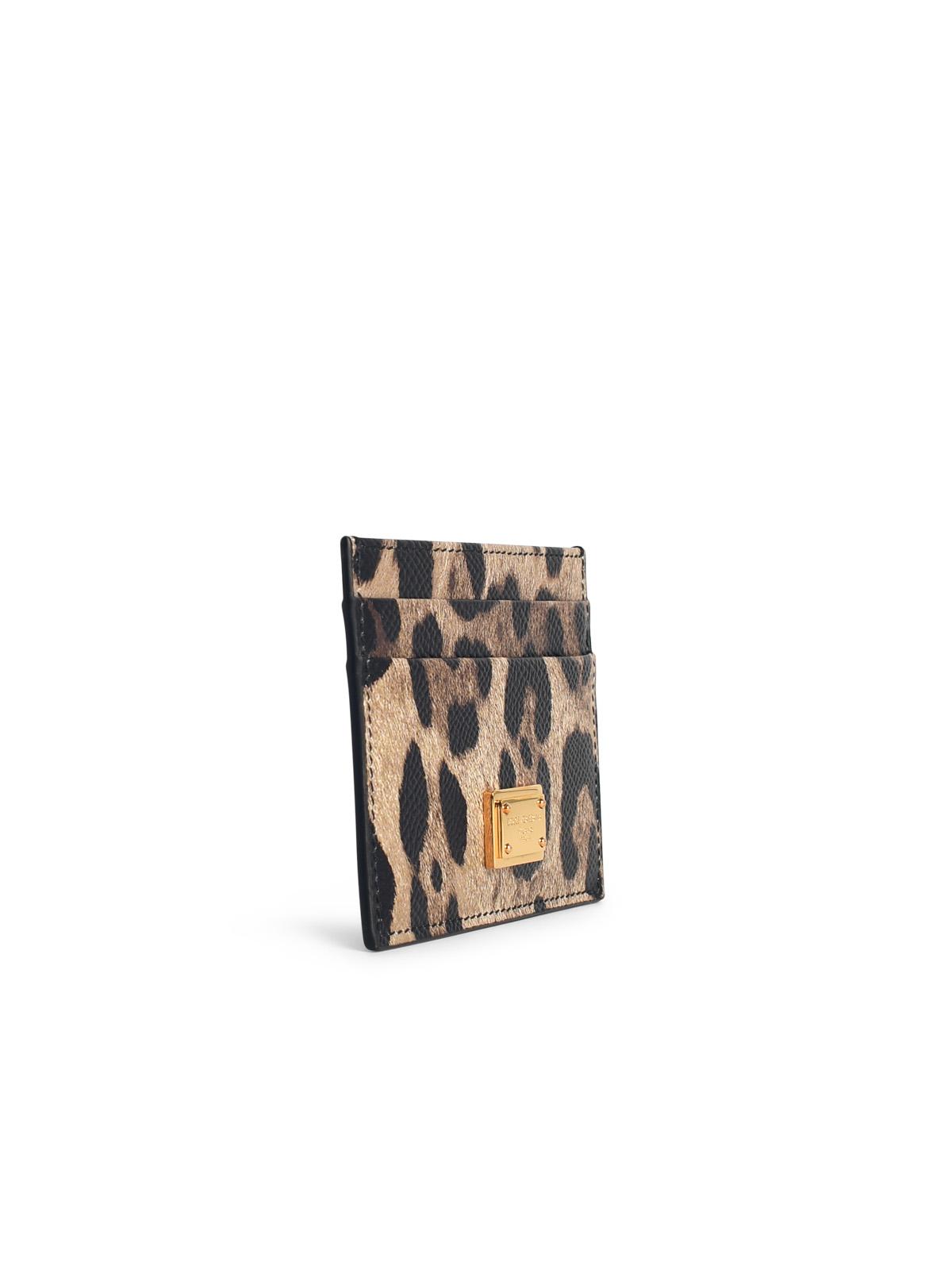 Dolce & Gabbana 'Dauphine' Leopard Print Leather Card Holder Women DOLCE & GABBANA