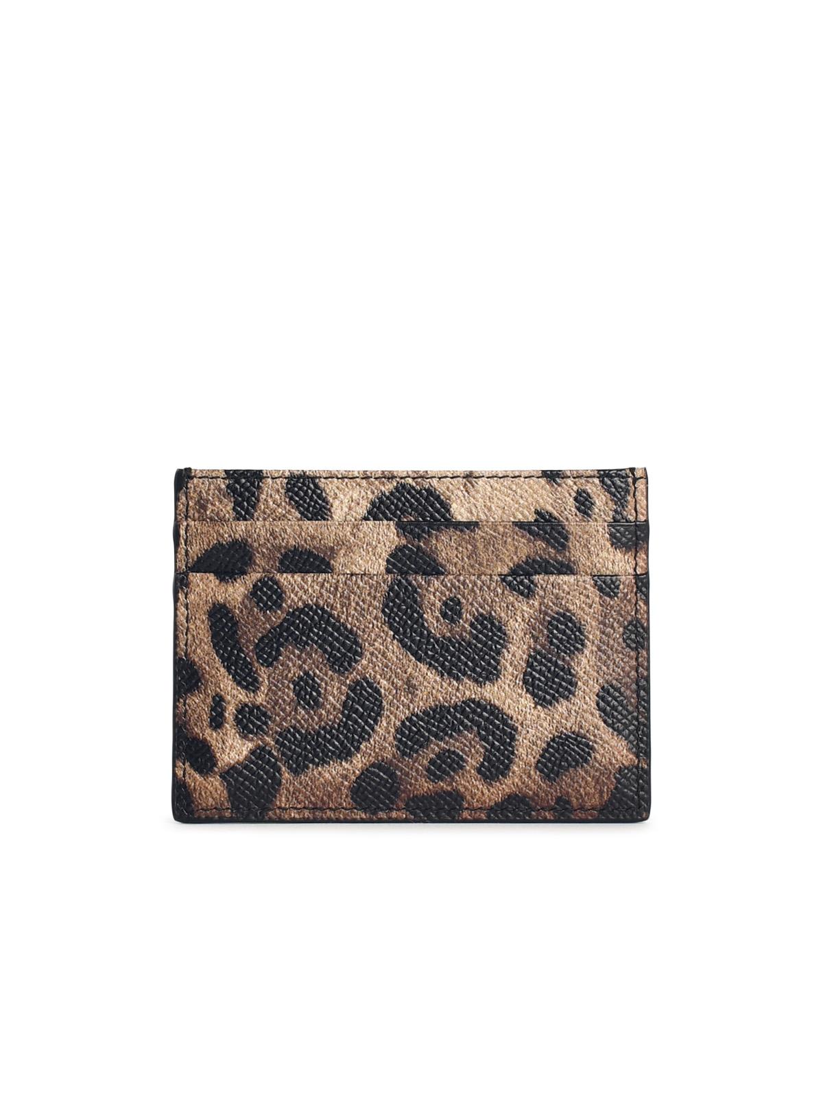 Dolce & Gabbana 'Dauphine' Leopard Print Leather Card Holder Women DOLCE & GABBANA
