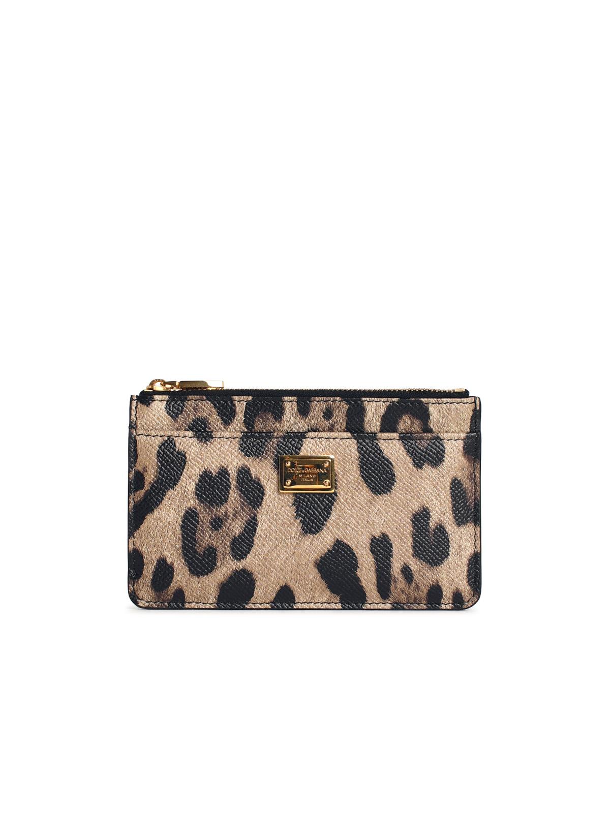 Dolce & Gabbana 'Dauphine' Leopard Print Leather Card Holder Women DOLCE & GABBANA