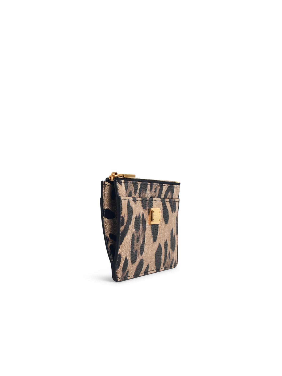 Dolce & Gabbana 'Dauphine' Leopard Print Leather Card Holder Women DOLCE & GABBANA