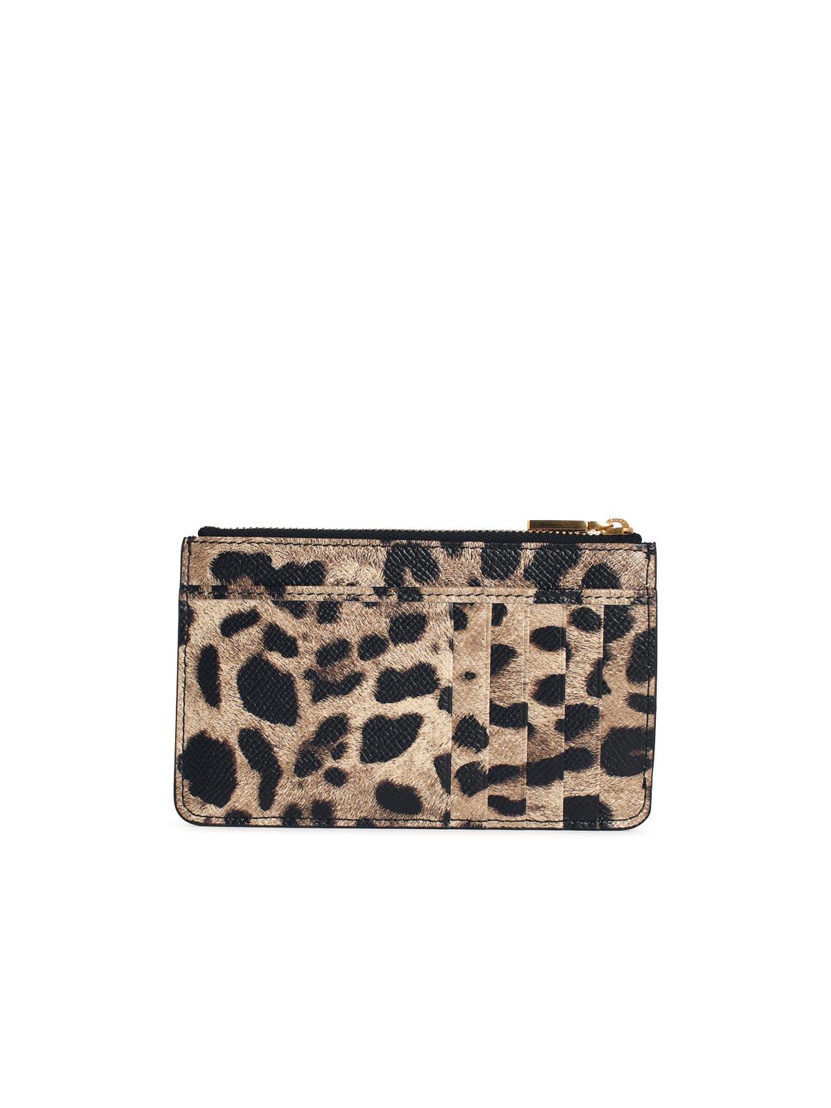 Dolce & Gabbana 'Dauphine' Leopard Print Leather Card Holder Women DOLCE & GABBANA