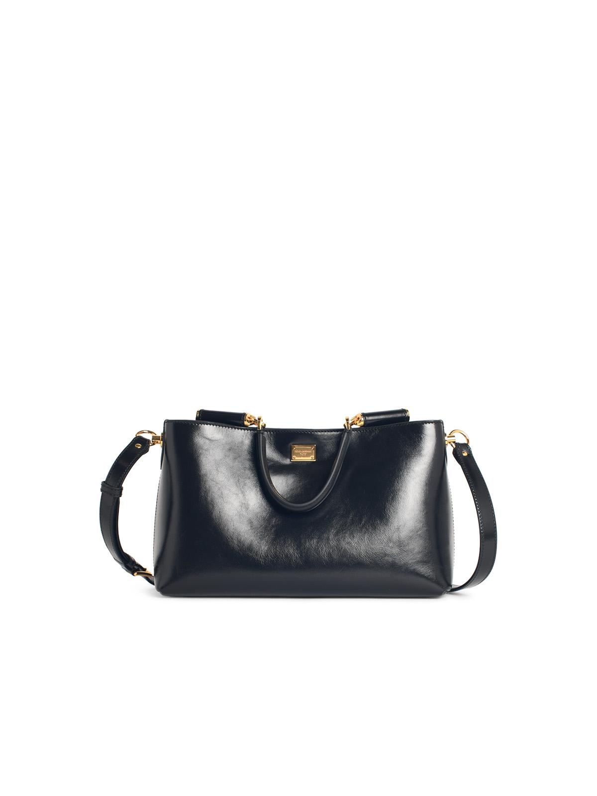 Dolce & Gabbana Large 'My Sicily' Black Leather Bag Women DOLCE & GABBANA