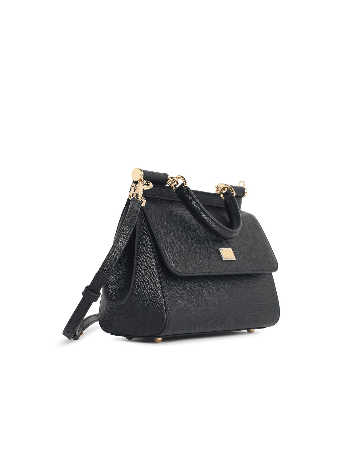 Dolce & Gabbana Medium 'My Sicily' Black Leather Handbag Women DOLCE & GABBANA