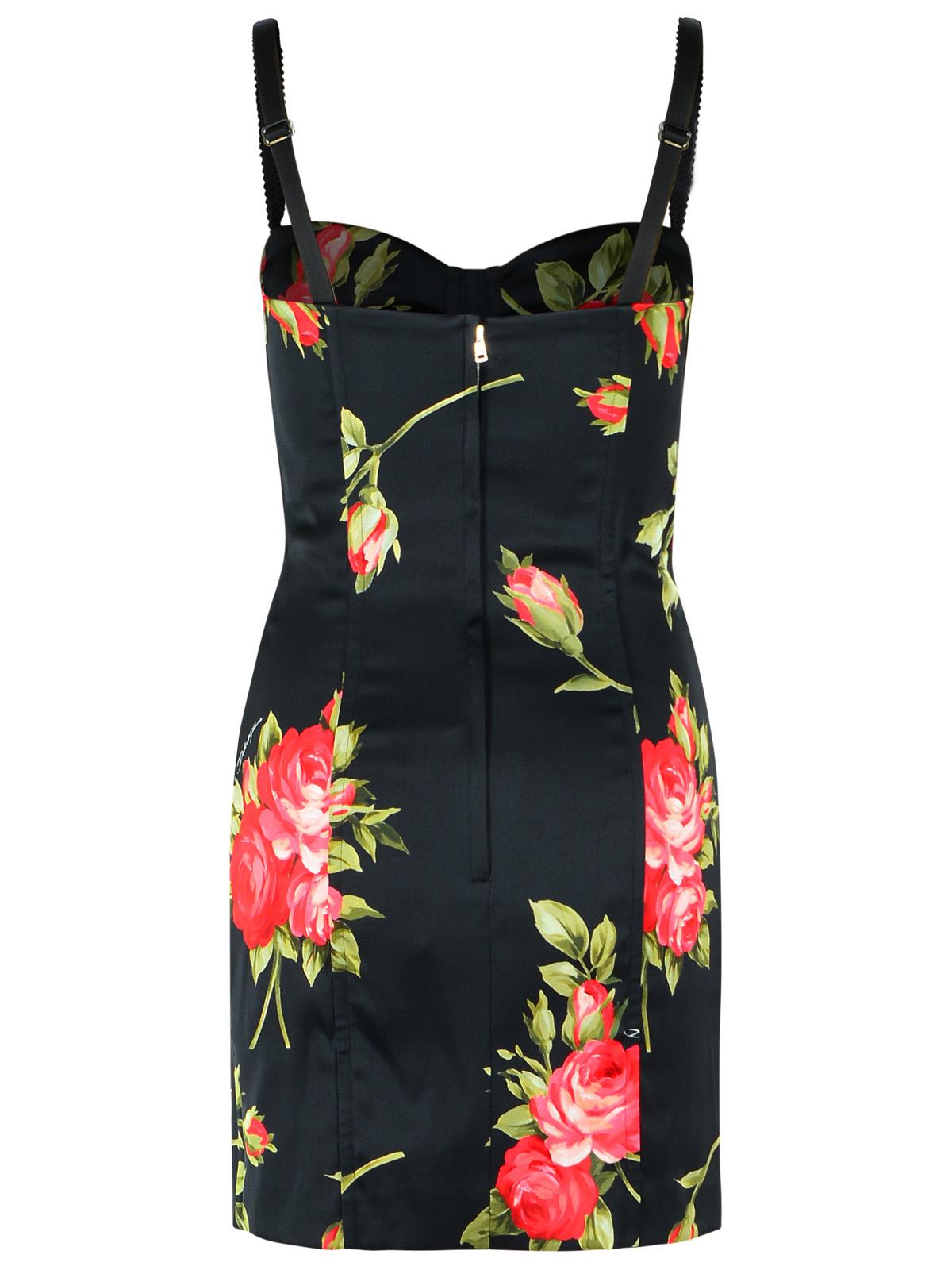 Dolce & Gabbana 'Bouquet Rose' Dress In Black Viscose Blend Women DOLCE & GABBANA