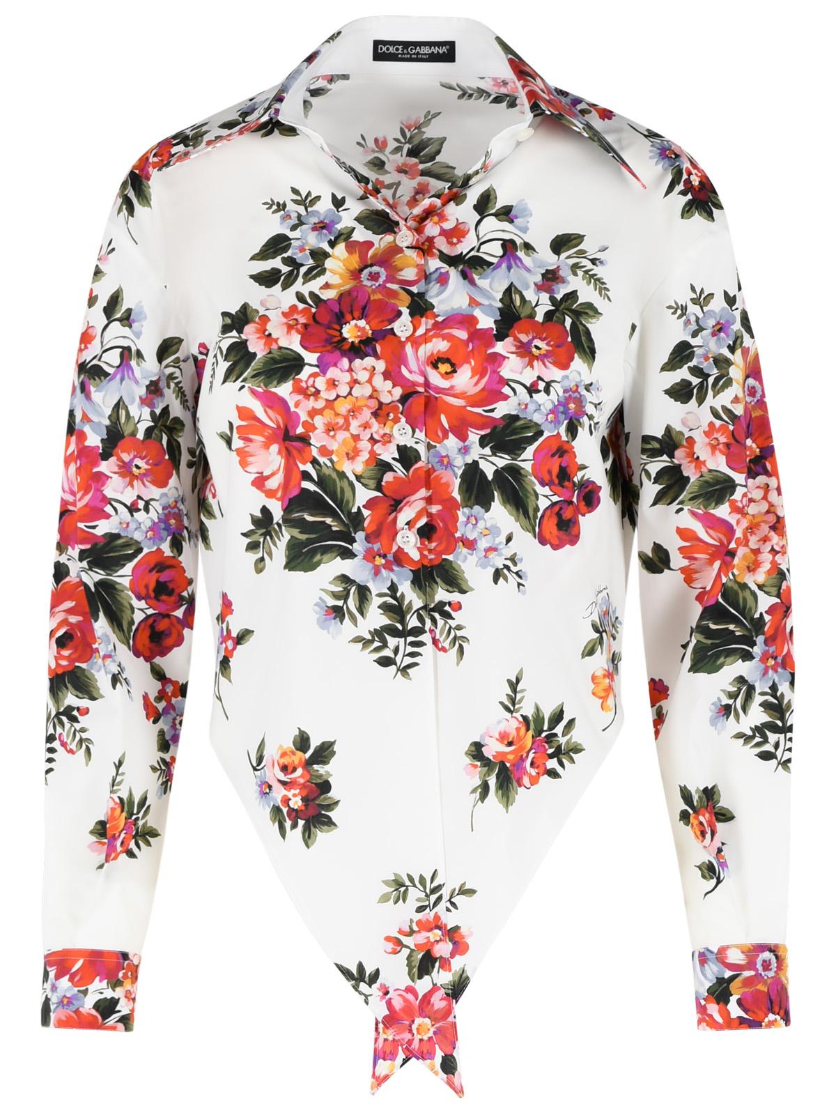 Dolce & Gabbana 'Fiori' White Cotton Shirt Women DOLCE & GABBANA