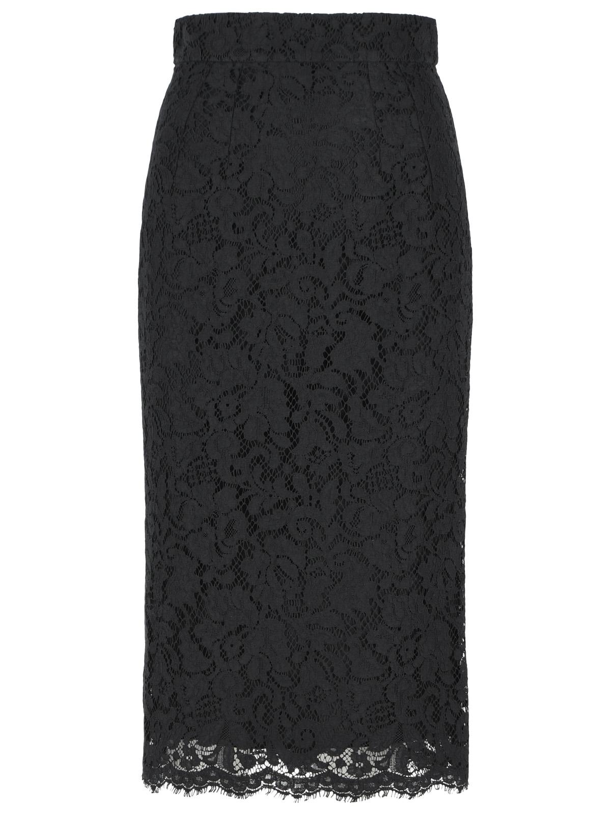 Dolce & Gabbana Black Cotton Blend Skirt Women DOLCE & GABBANA