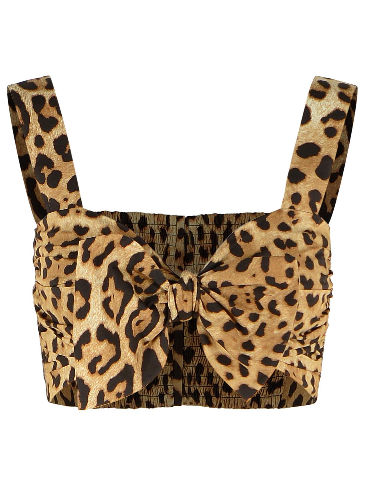 Dolce & Gabbana Leopard-Print Cotton Bustier Women DOLCE & GABBANA