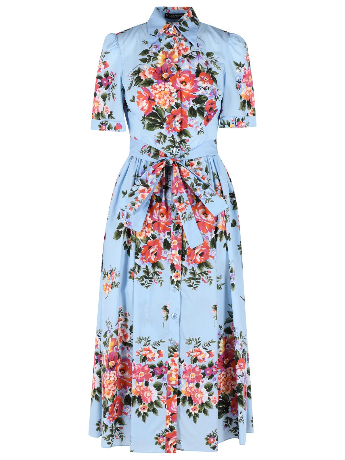 Dolce & Gabbana Light Blue Cotton Dress Women DOLCE & GABBANA
