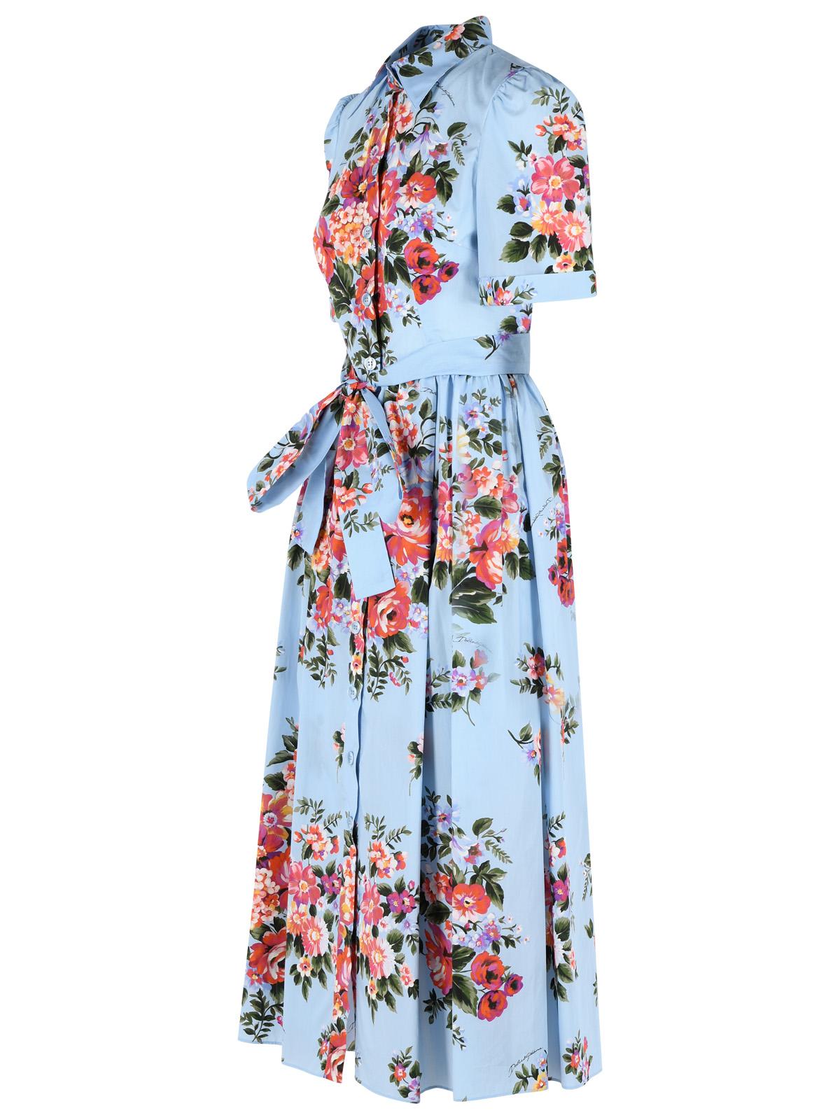 Dolce & Gabbana Light Blue Cotton Dress Women DOLCE & GABBANA