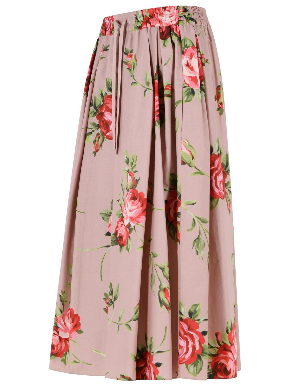 Dolce & Gabbana Rose On Base Rose Bouquet Print Midi Skirt Women DOLCE & GABBANA