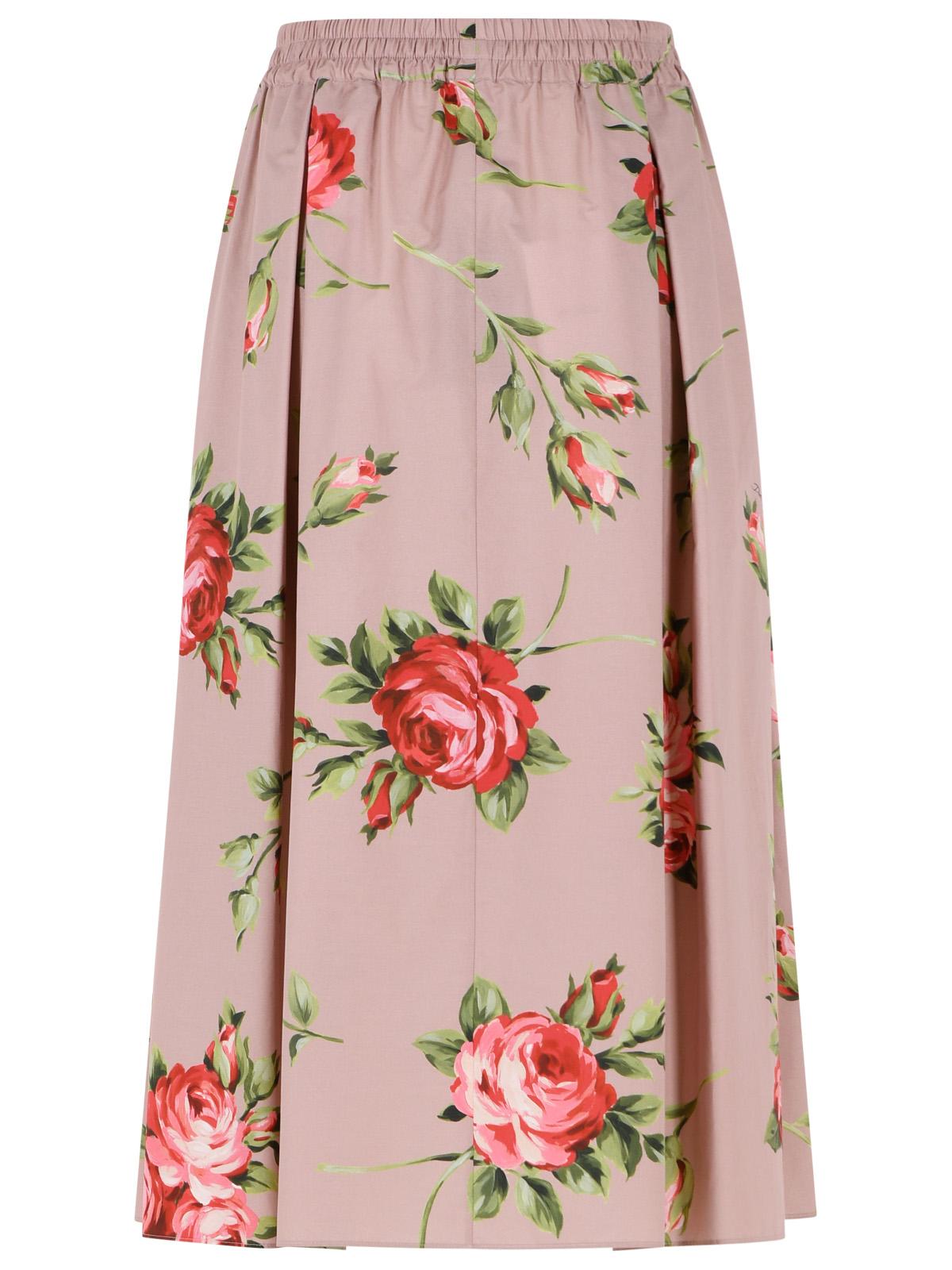 Dolce & Gabbana Rose On Base Rose Bouquet Print Midi Skirt Women DOLCE & GABBANA