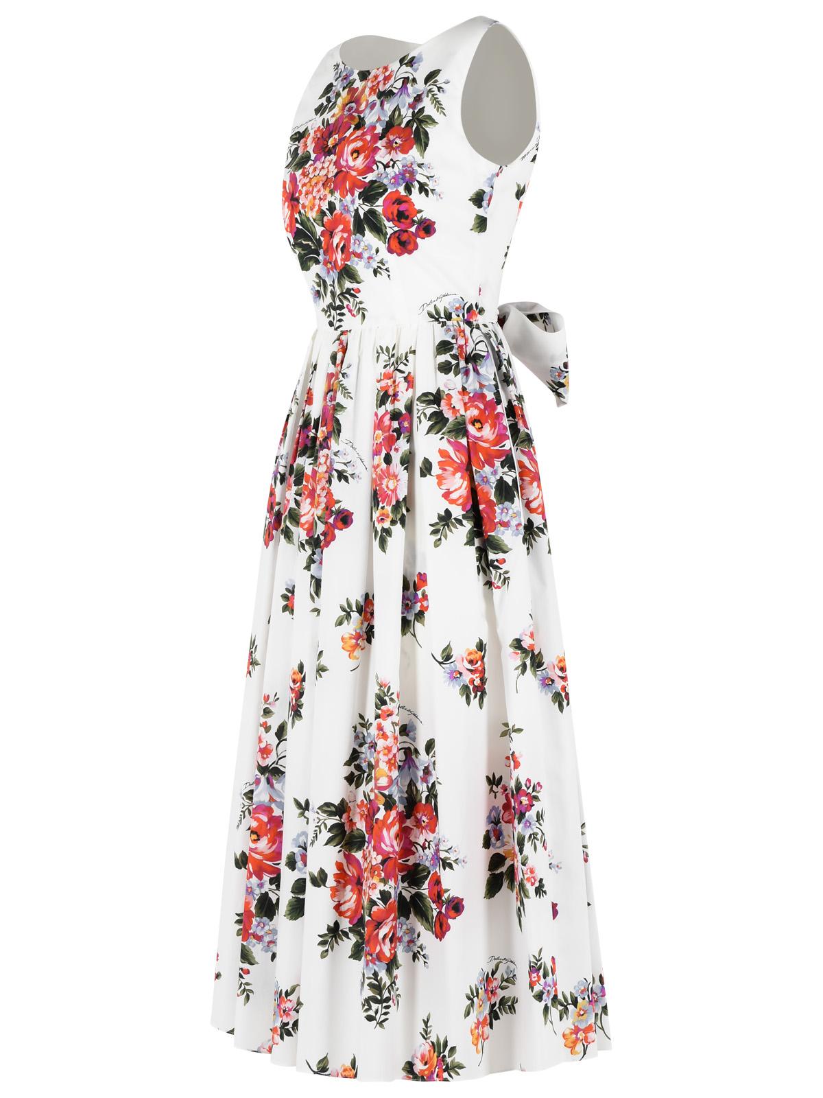 Dolce & Gabbana 'Fiori' White Cotton Dress Women DOLCE & GABBANA