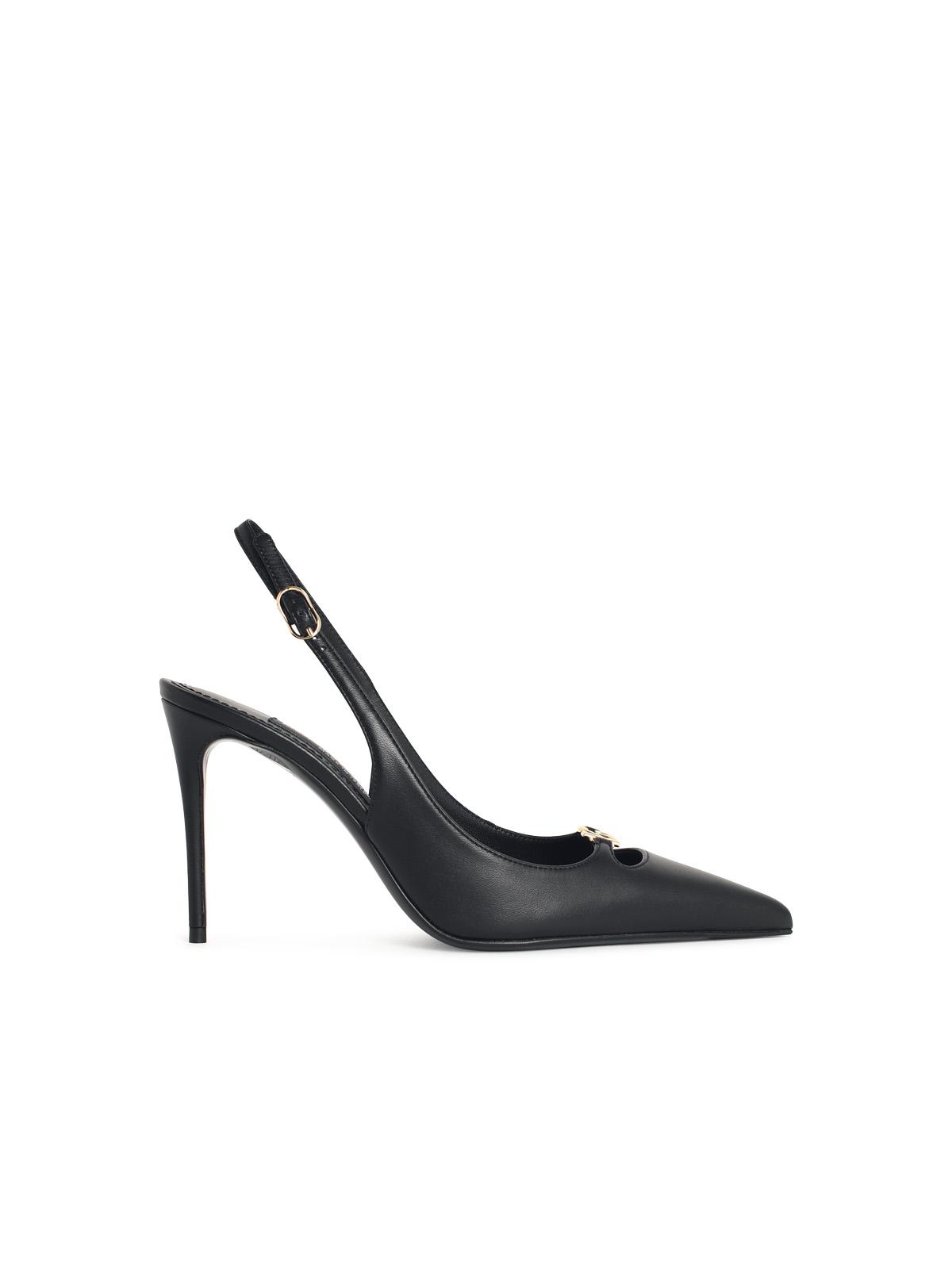 Dolce & Gabbana Black Leather Slingbacks Women DOLCE & GABBANA