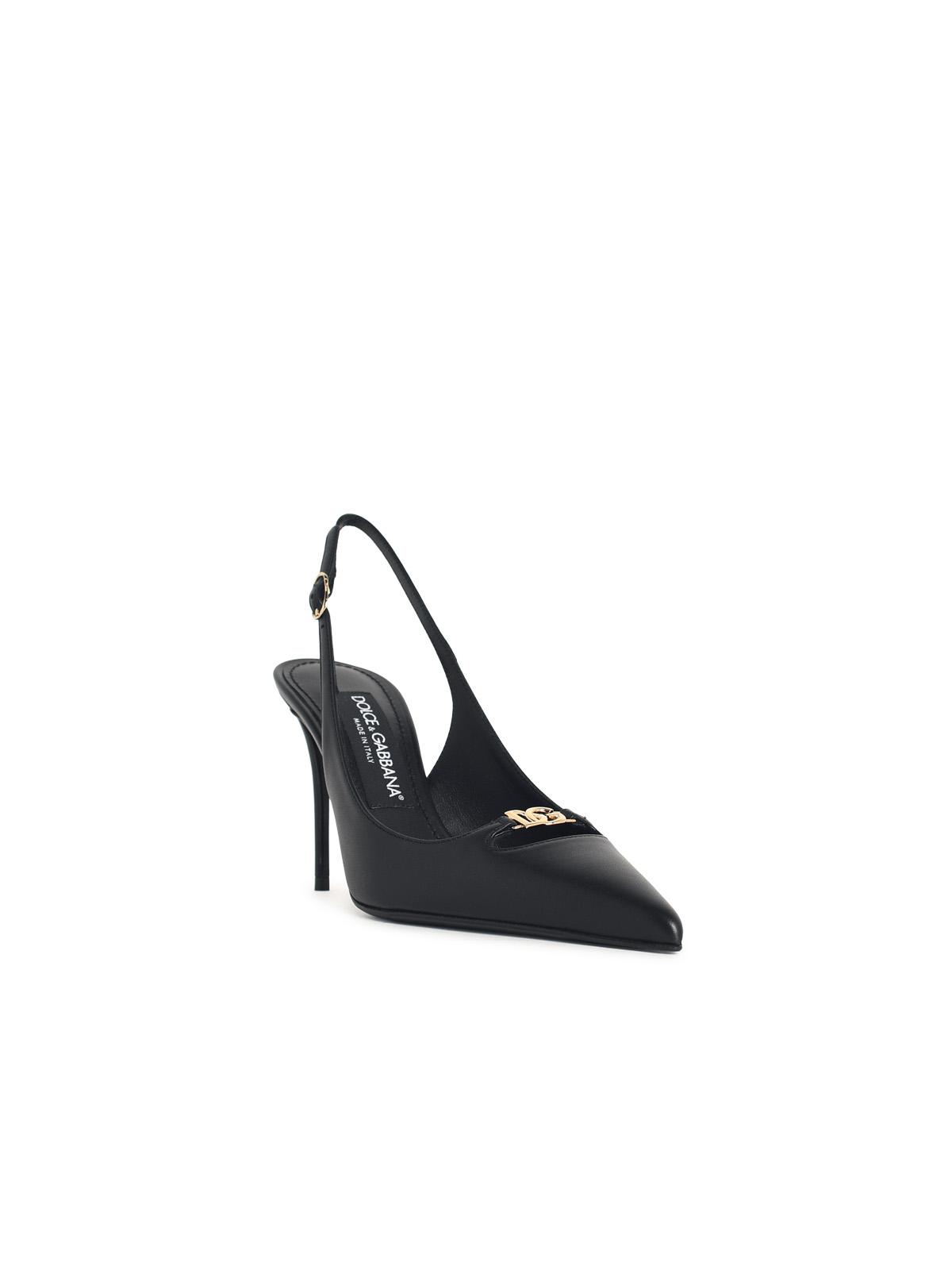 Dolce & Gabbana Black Leather Slingbacks Women DOLCE & GABBANA