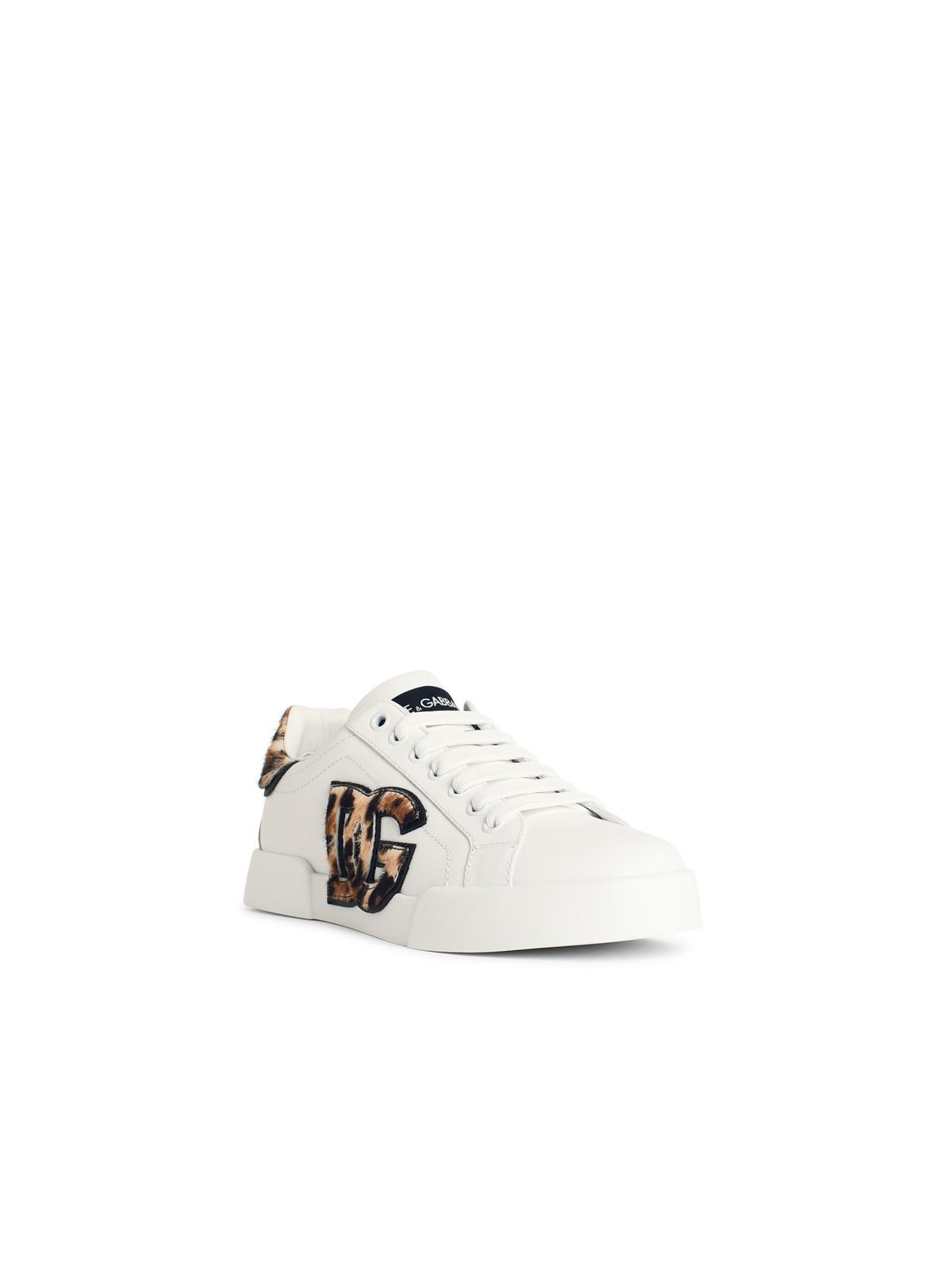 Dolce & Gabbana 'Portofino' White Leather Sneakers Women DOLCE & GABBANA