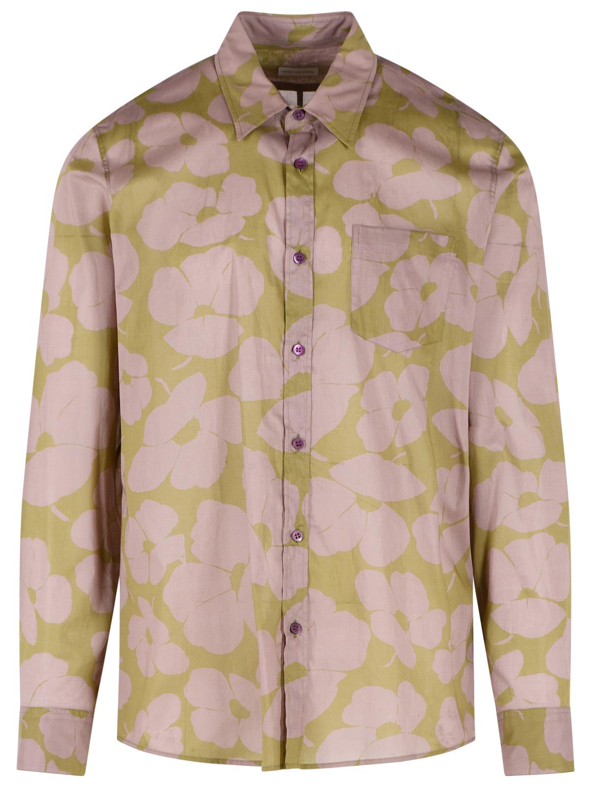 Dries Van Noten Green Cotton Shirt Men DRIES VAN NOTEN