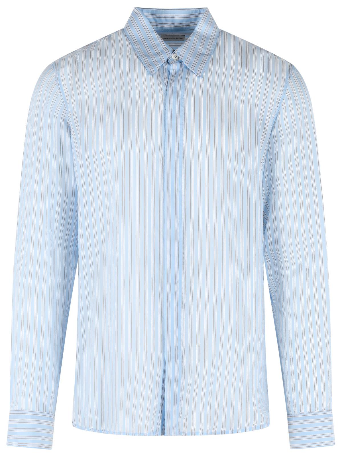 Dries Van Noten 'Carvies' Light Blue Cupro Shirt Men DRIES VAN NOTEN