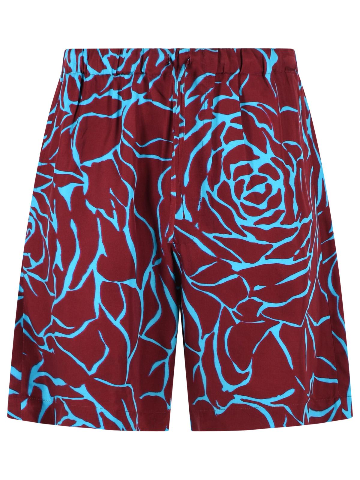 Dries Van Noten 'Piperi' Bermuda Shorts In Burgundy Viscose Twill Men DRIES VAN NOTEN