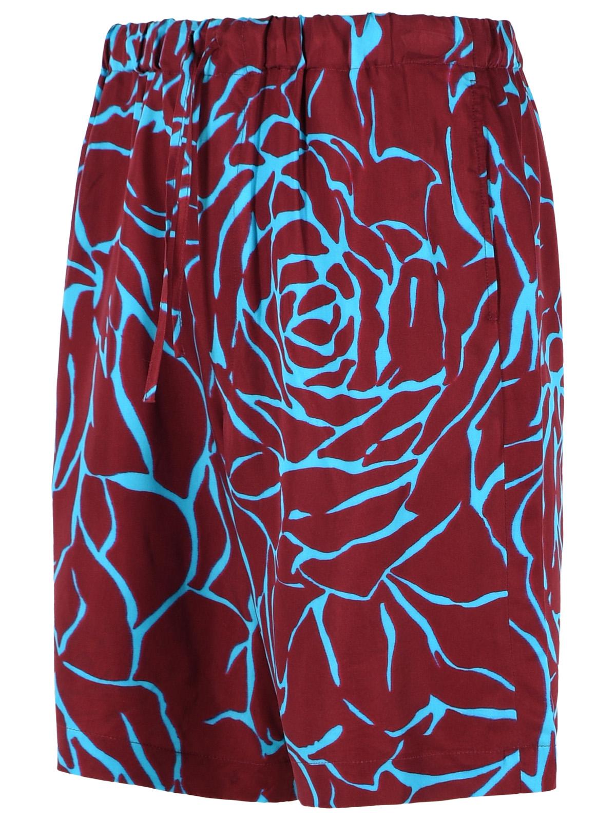 Dries Van Noten 'Piperi' Bermuda Shorts In Burgundy Viscose Twill Men DRIES VAN NOTEN
