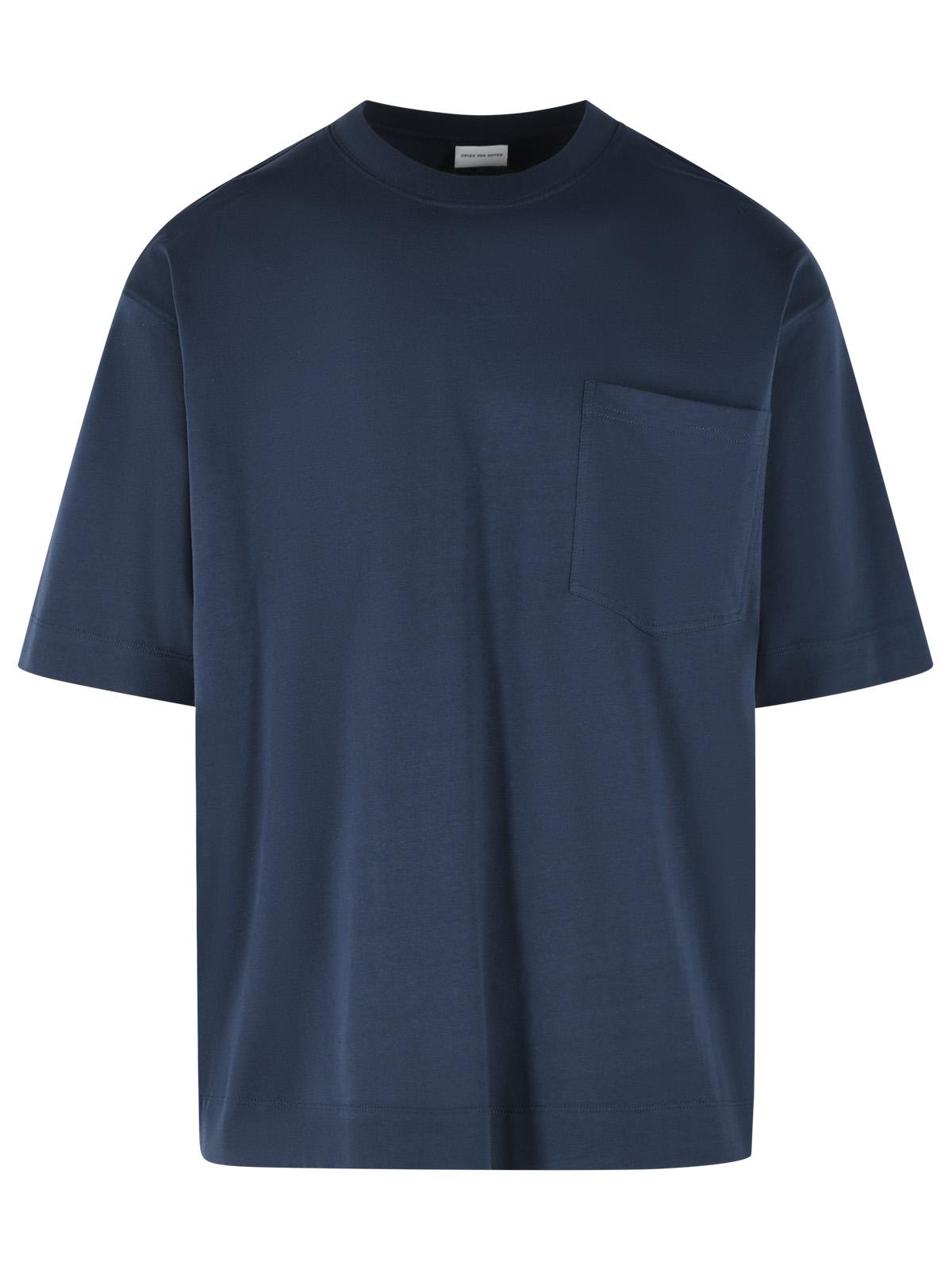 Dries Van Noten 'Heso' Navy Cotton T-Shirt Men