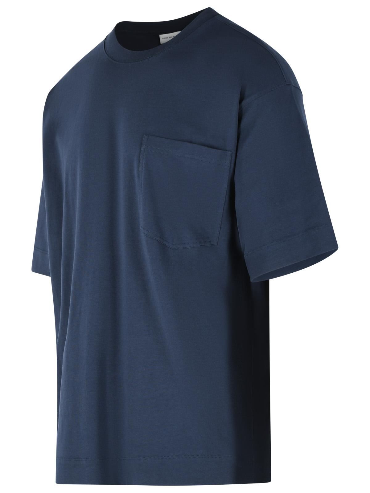 Dries Van Noten 'Heso' Navy Cotton T-Shirt Men