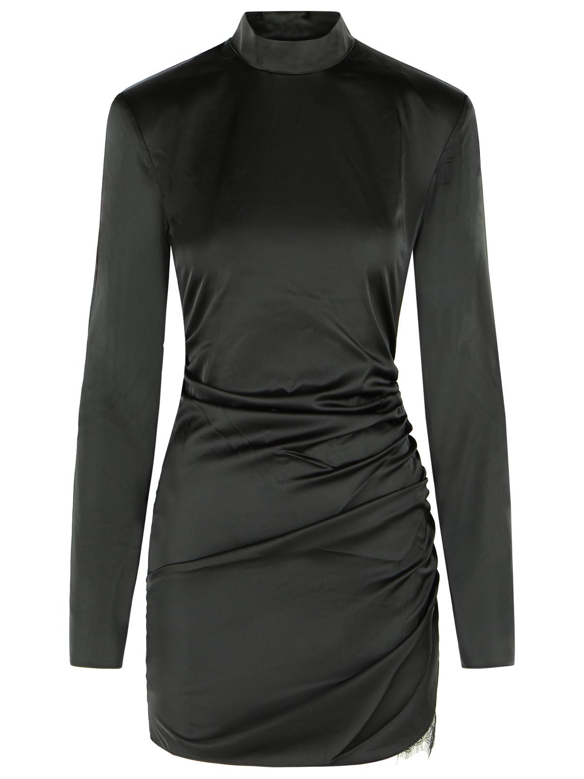 Rotate Black Polyester Satin Mini Dress Women ROTATE
