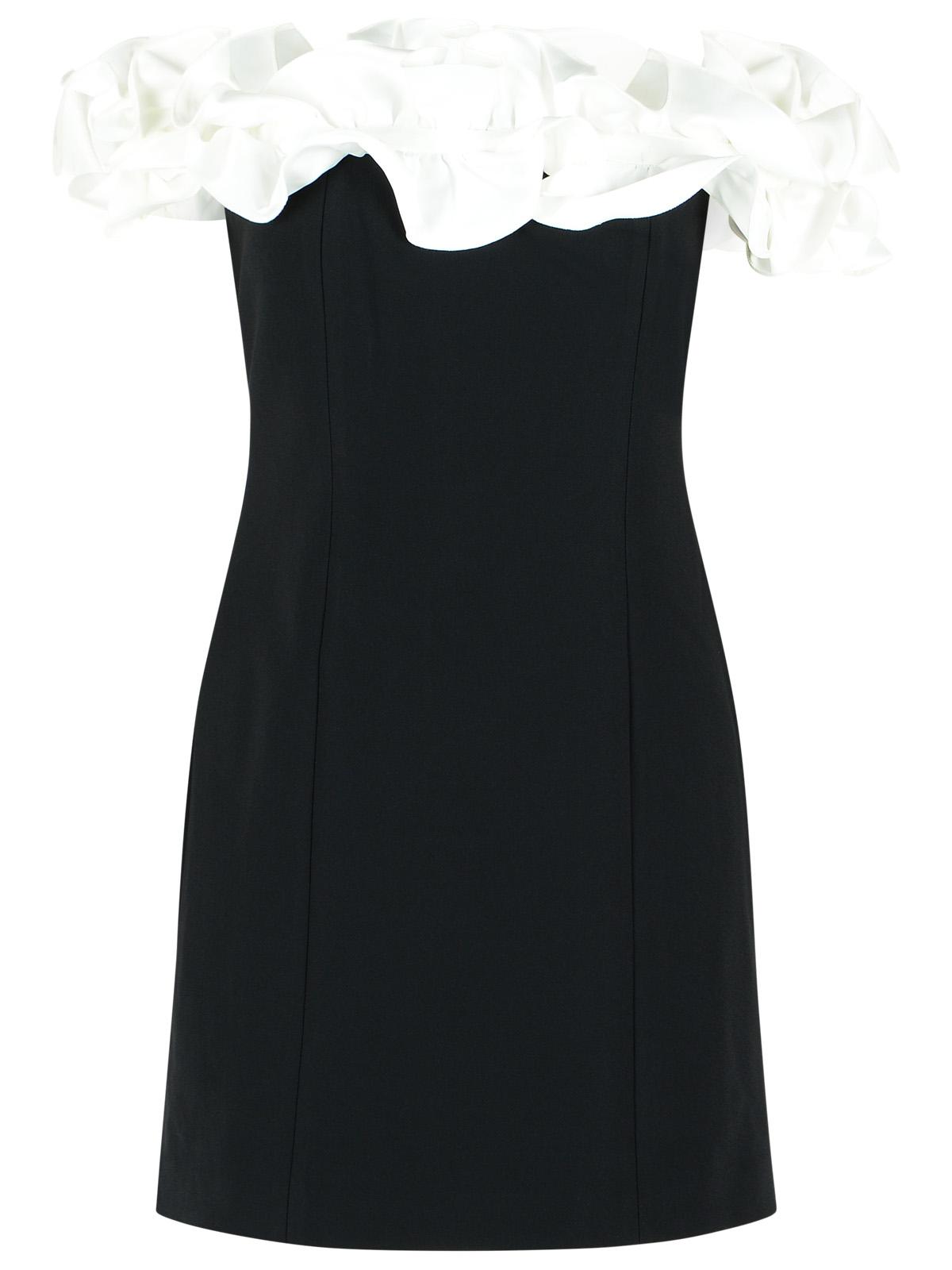 Rotate Mini Dress With Ruffles In Black And White Polyester Women ROTATE