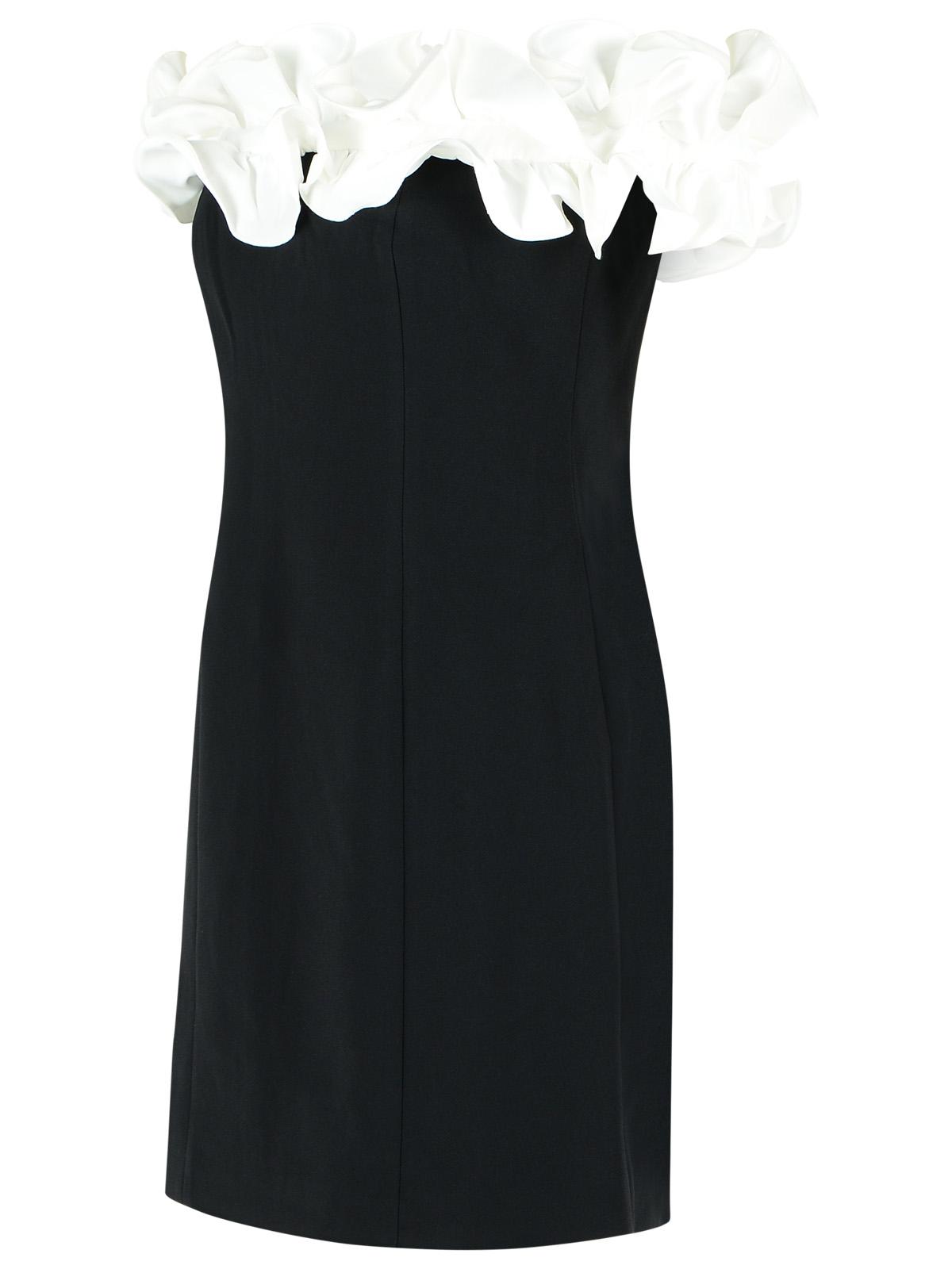 Rotate Mini Dress With Ruffles In Black And White Polyester Women ROTATE