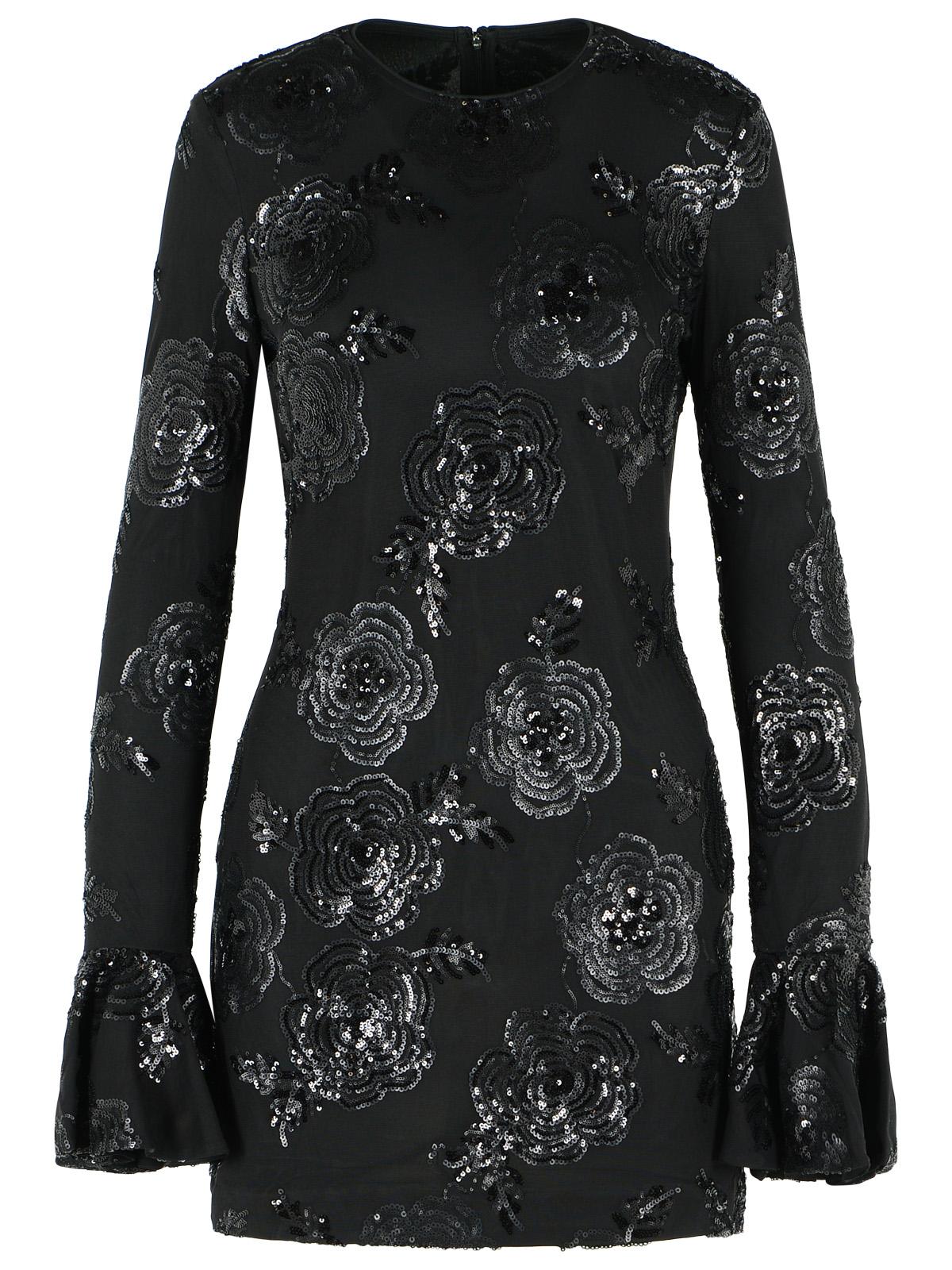 Rotate Black Polyester Mini Dress Women ROTATE