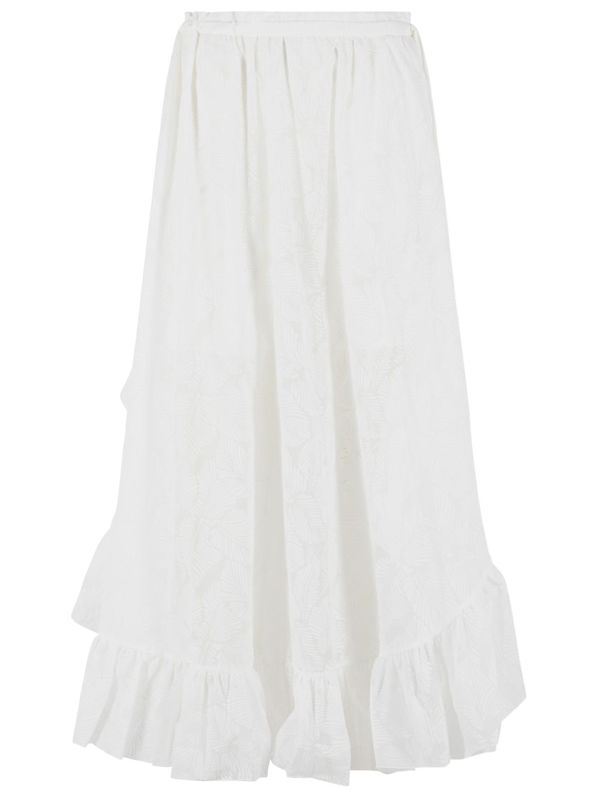 Zimmermann 'Daylight' Long Skirt In White Cotton Blend Women ZIMMERMANN