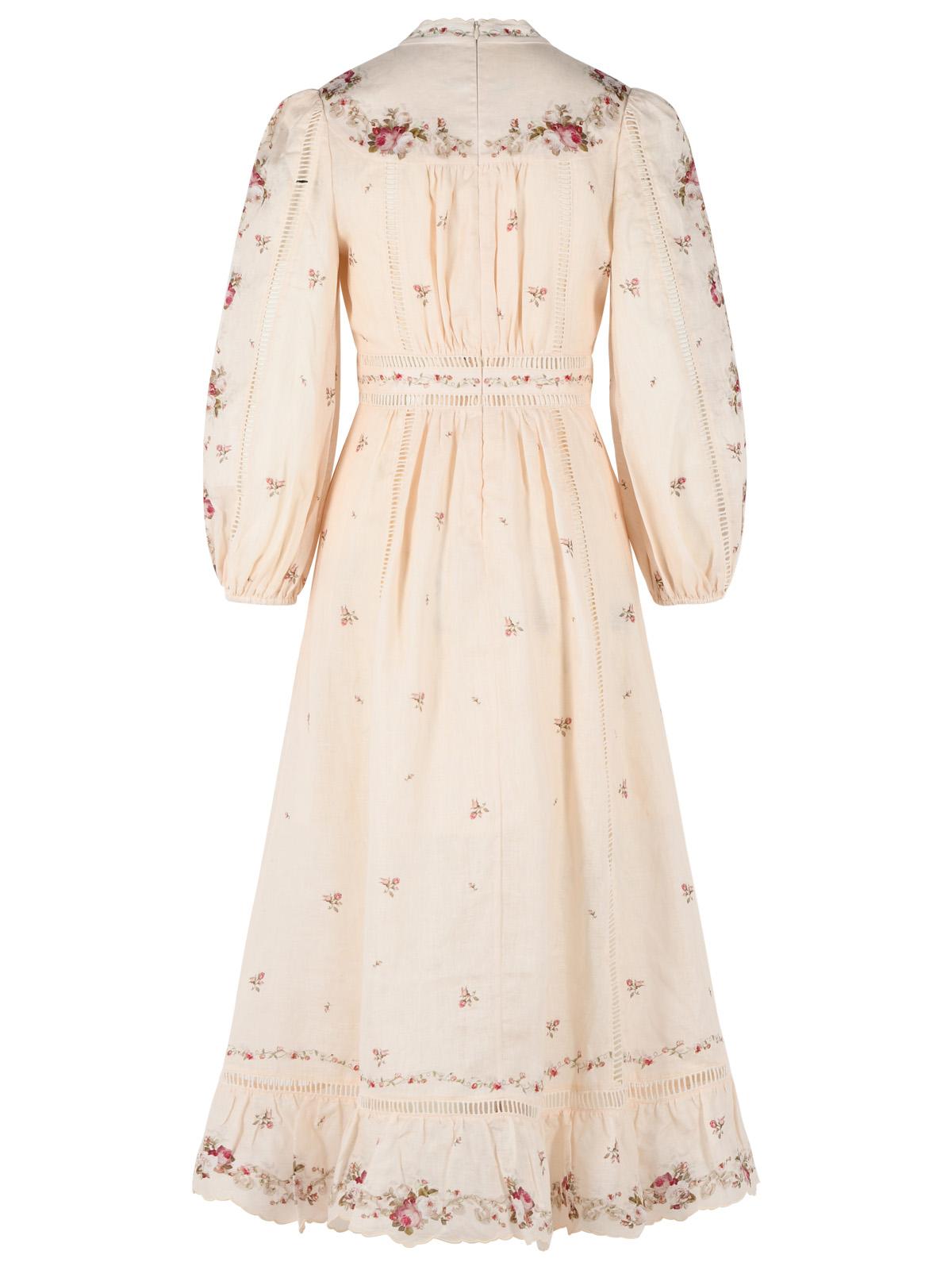 Zimmermann Long 'Patience' Peach Linen Dress Women ZIMMERMANN