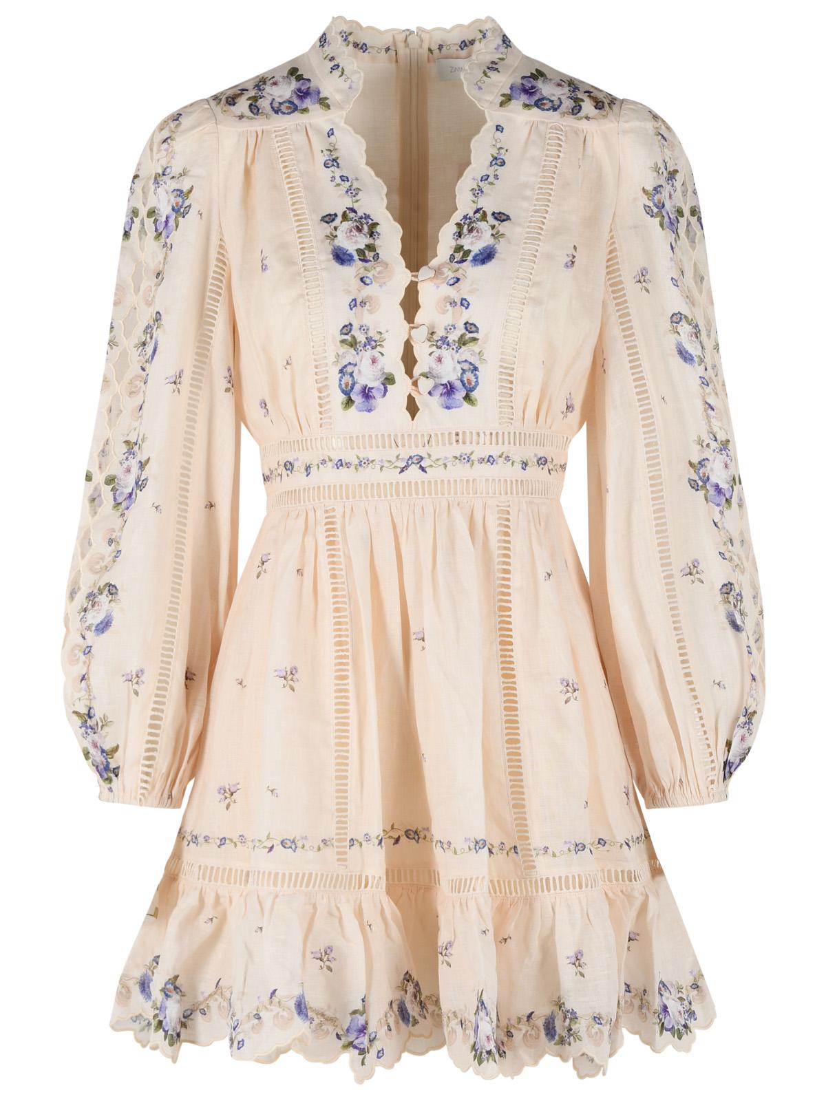 Zimmermann 'Patience' Peach Linen Dress Women ZIMMERMANN