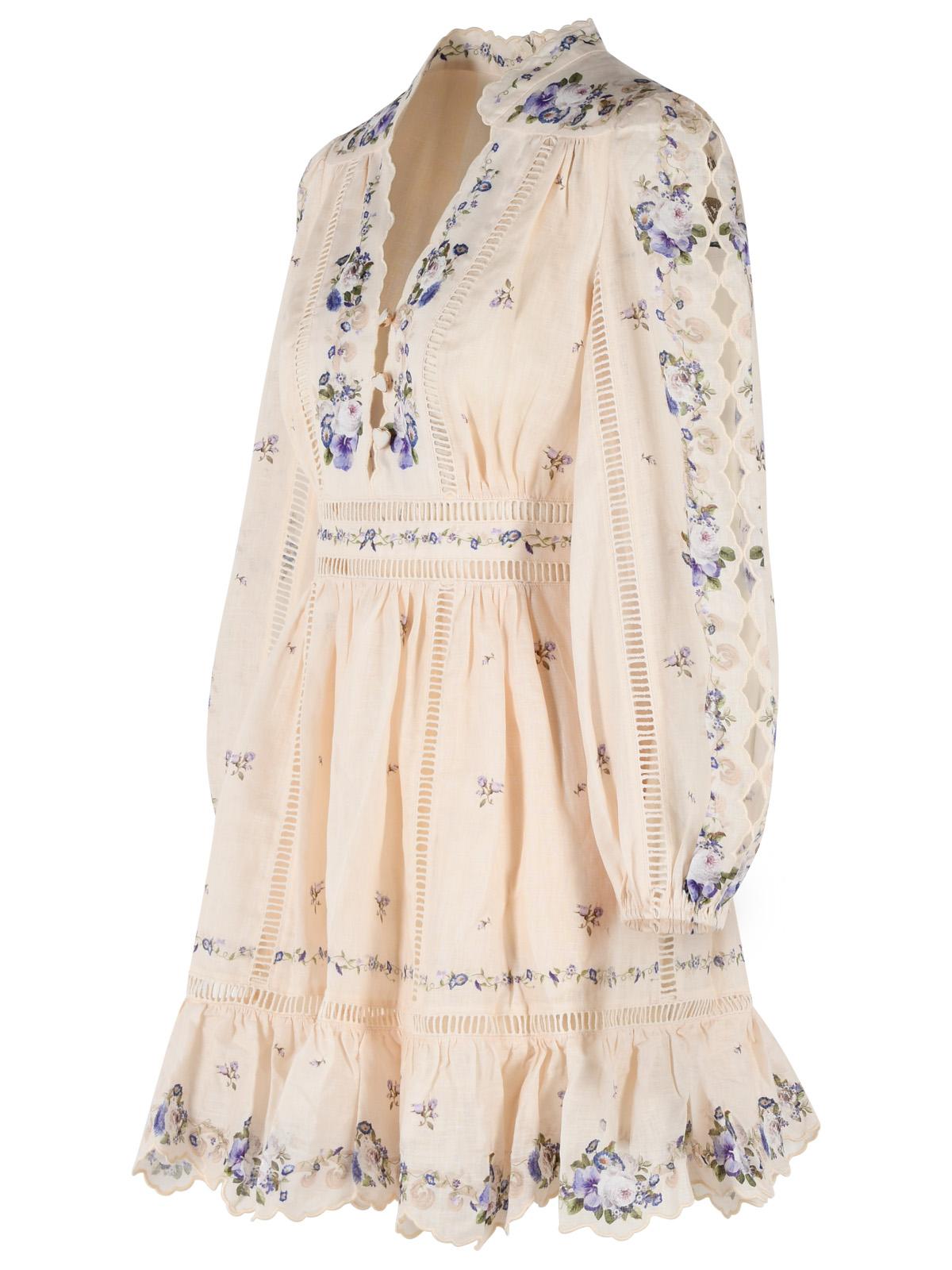 Zimmermann 'Patience' Peach Linen Dress Women ZIMMERMANN