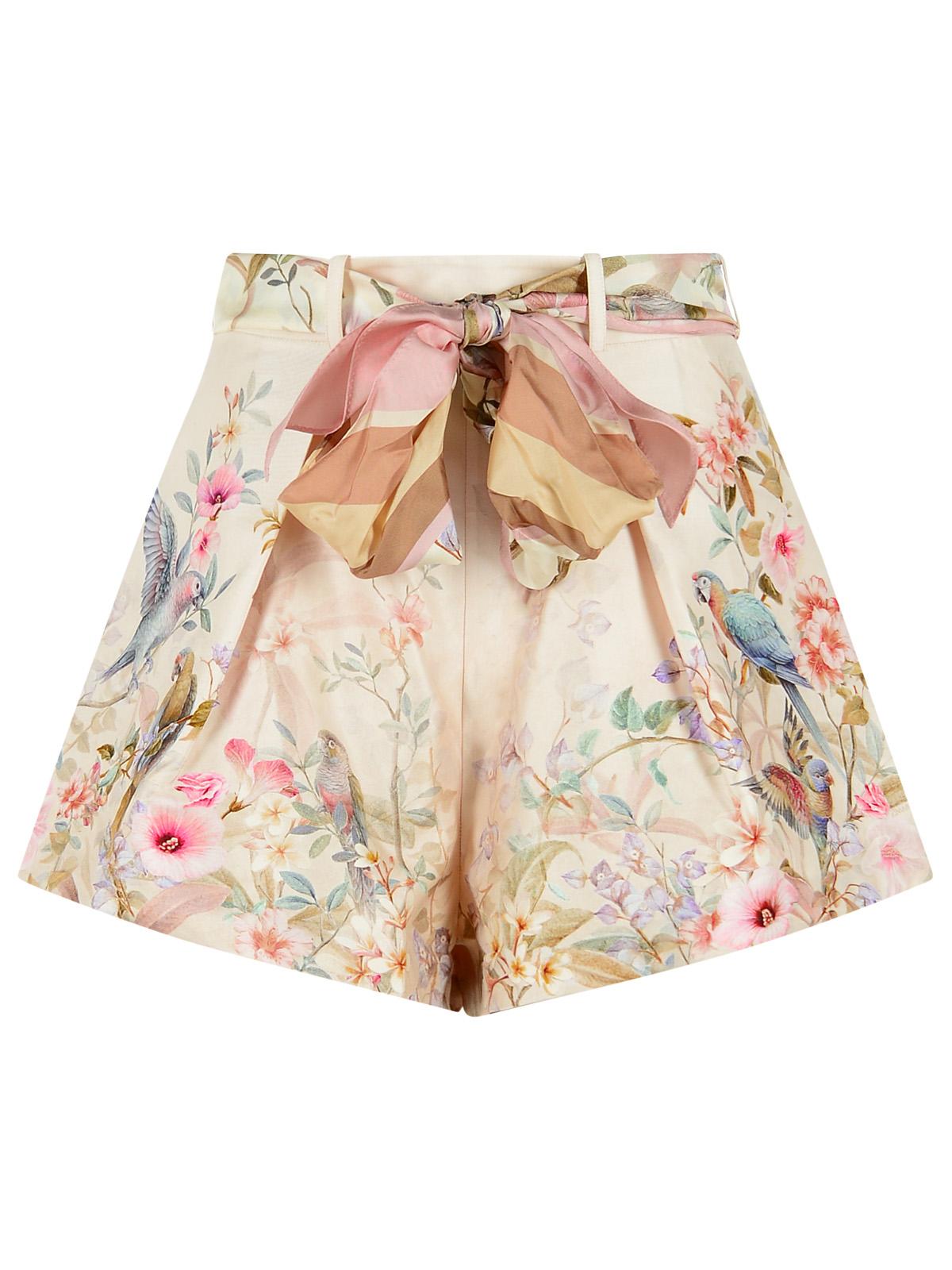 Zimmermann 'Rebellion' Silk And Cream Cotton Shorts Women ZIMMERMANN