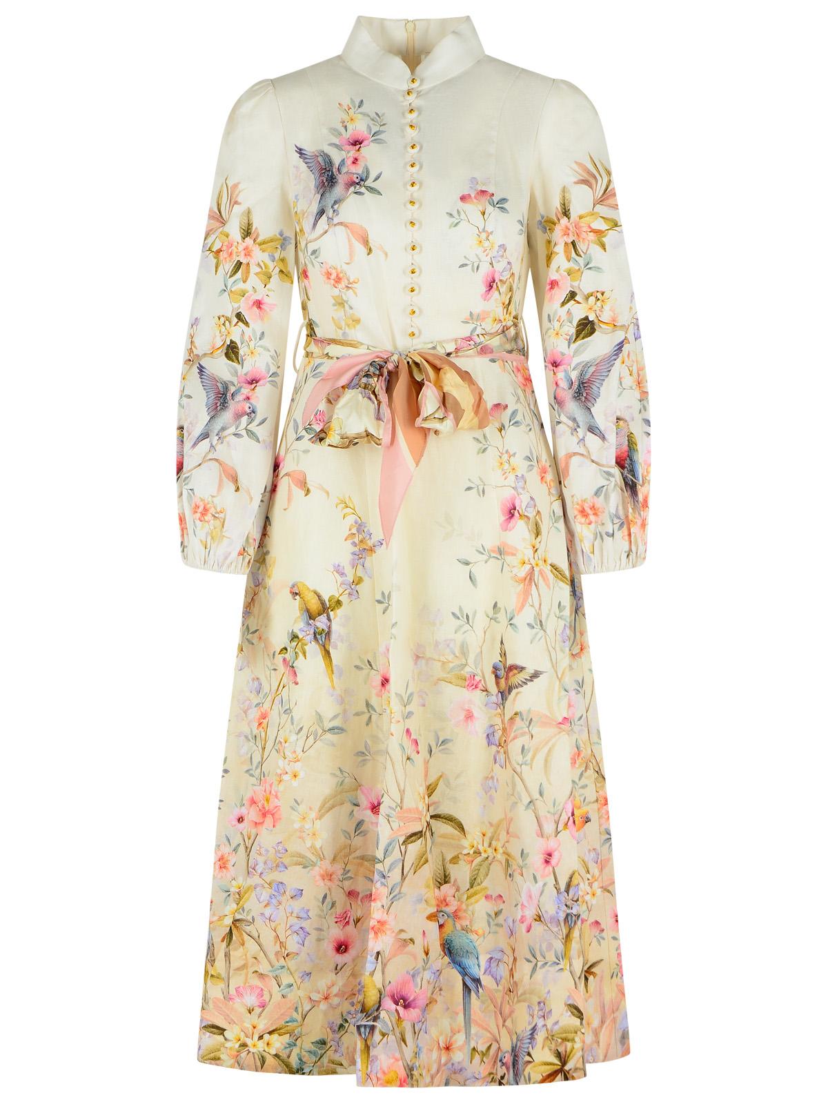 Zimmermann 'Rebellion' Cream Linen Long Dress Women ZIMMERMANN