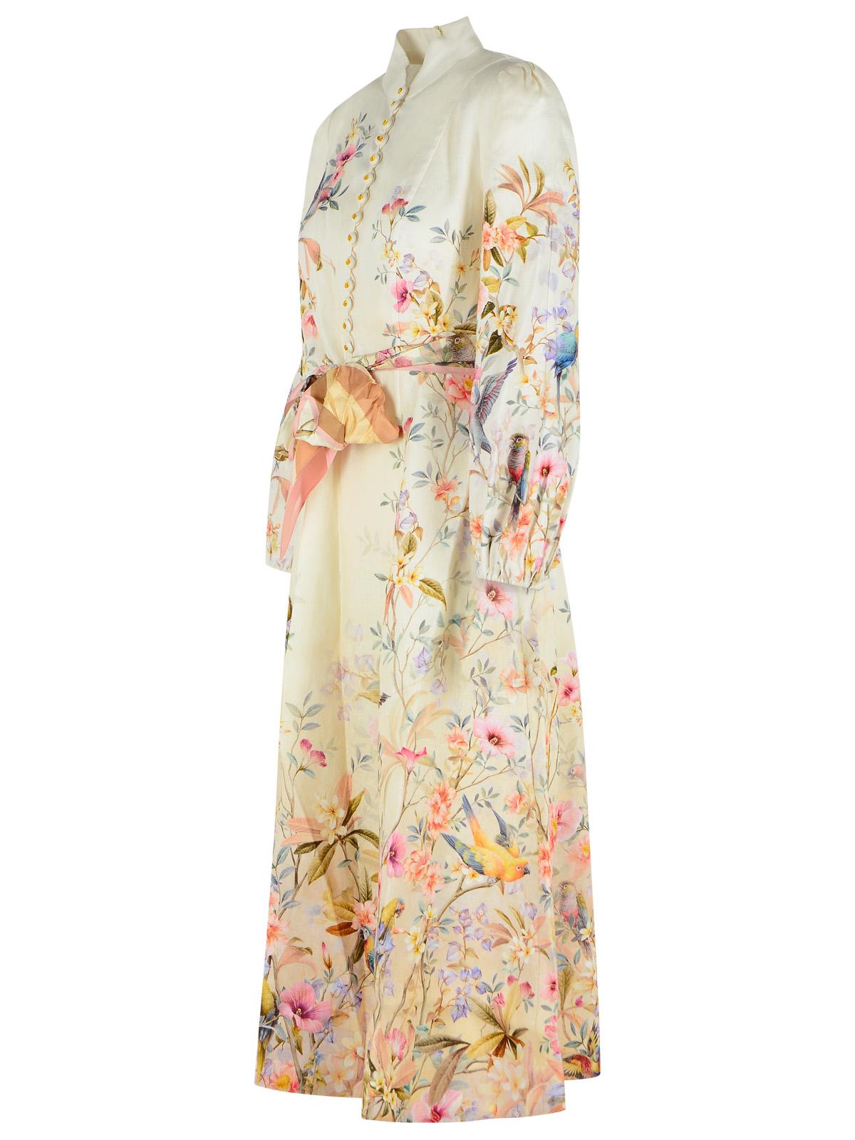 Zimmermann 'Rebellion' Cream Linen Long Dress Women ZIMMERMANN