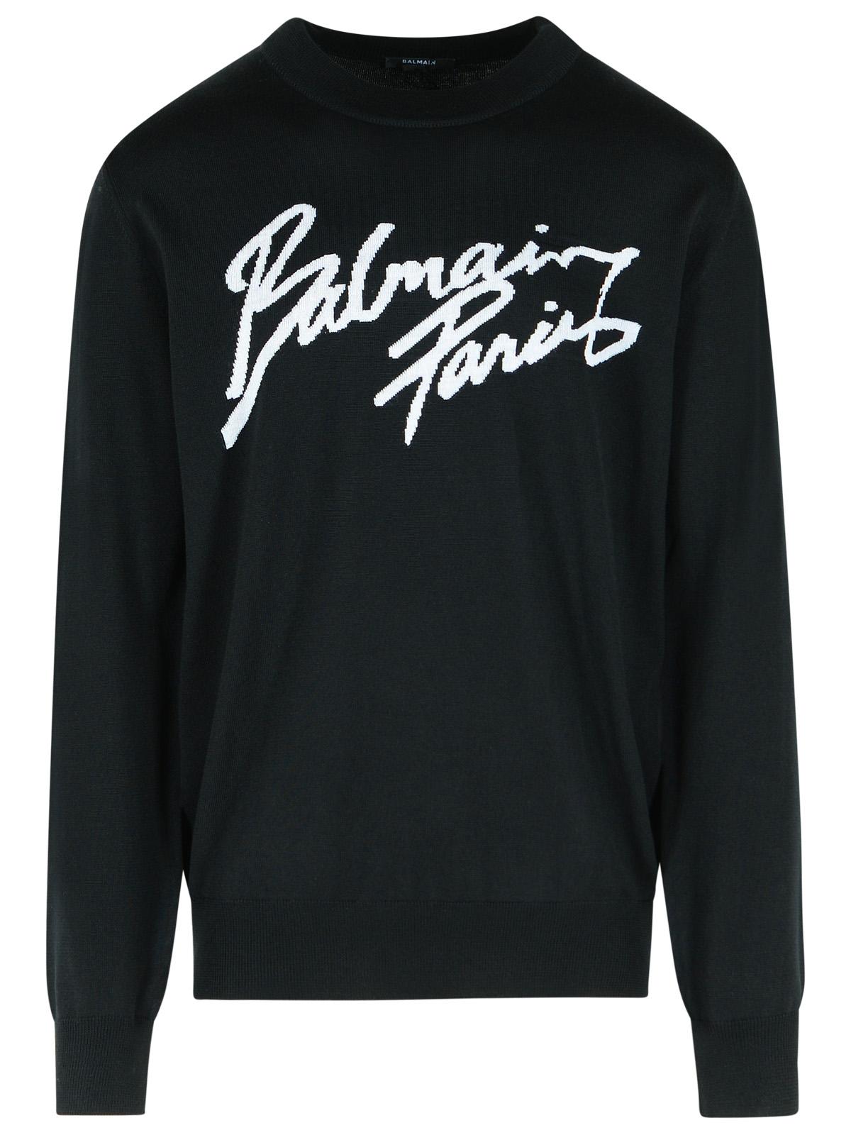 Balmain Black Merino Wool Sweater Men BALMAIN