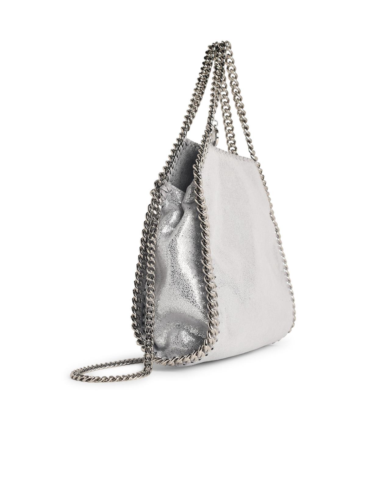 Stella Mccartney 'Tote Mini Falabella' Silver 'Shaggy Deer' Bag Women STELLA MCCARTNEY