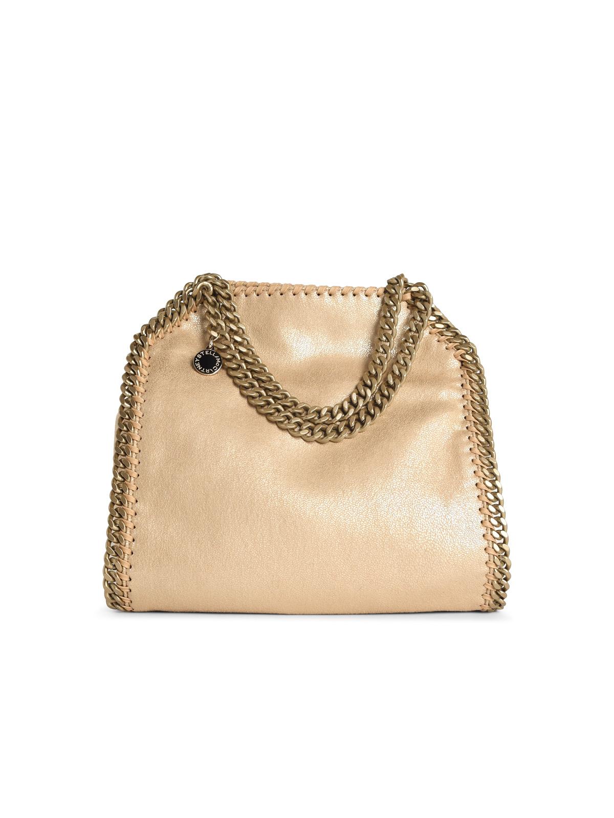 Stella Mccartney 'Tote Mini Falabella' Gold 'Shaggy Deer' Bag Women STELLA MCCARTNEY