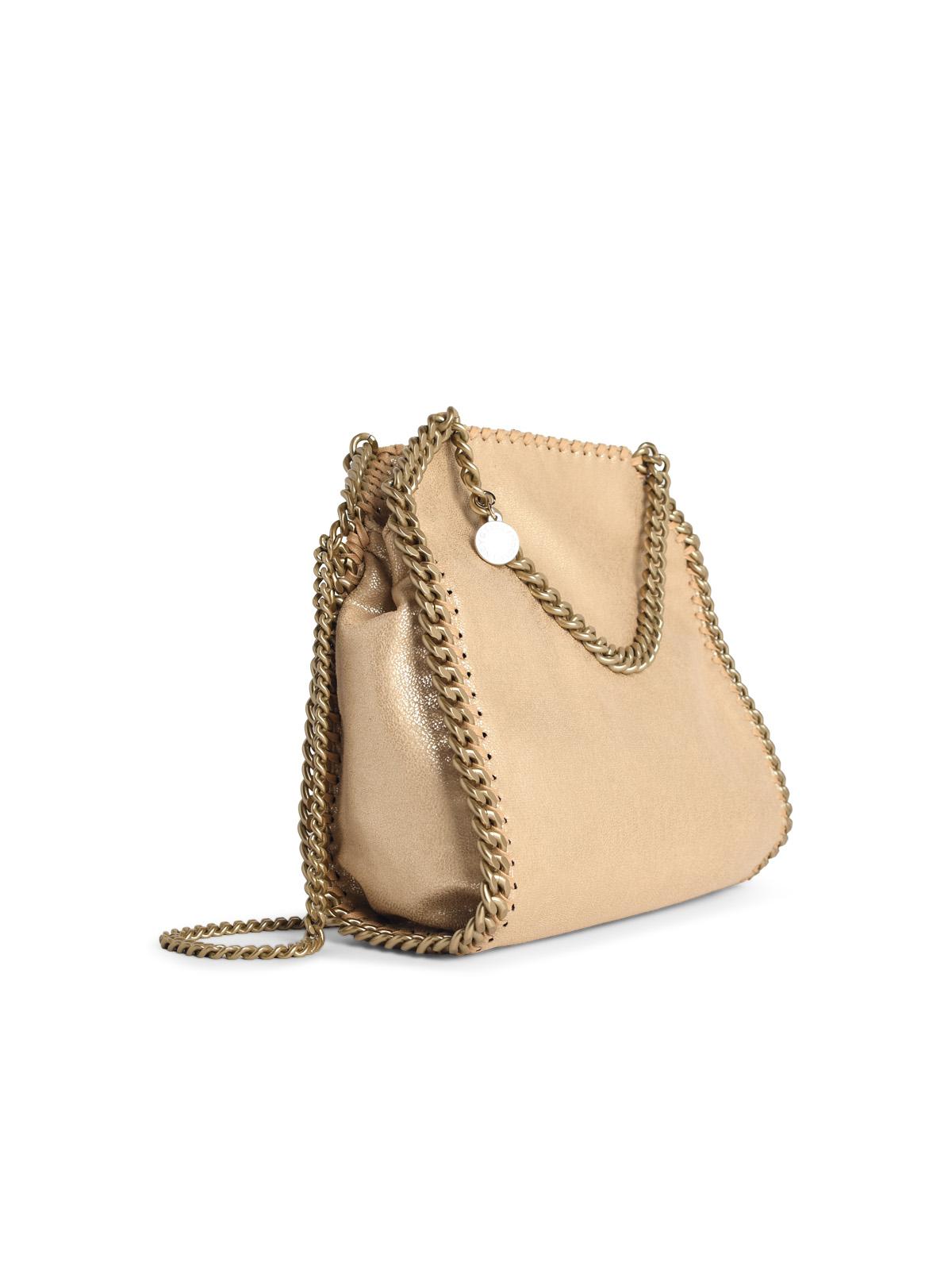 Stella Mccartney 'Tote Mini Falabella' Gold 'Shaggy Deer' Bag Women STELLA MCCARTNEY