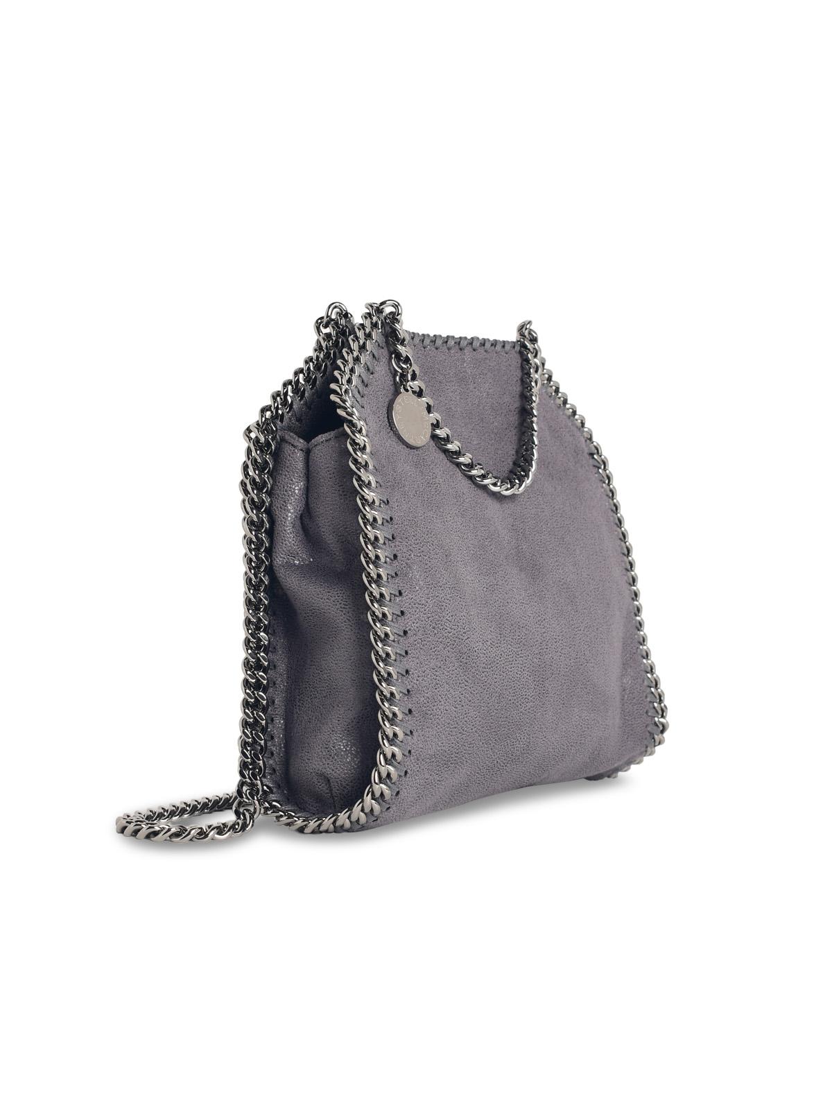 Stella Mccartney 'Falabella Tiny Tote' Grey 'Shaggy Deer' Bag Women STELLA MCCARTNEY