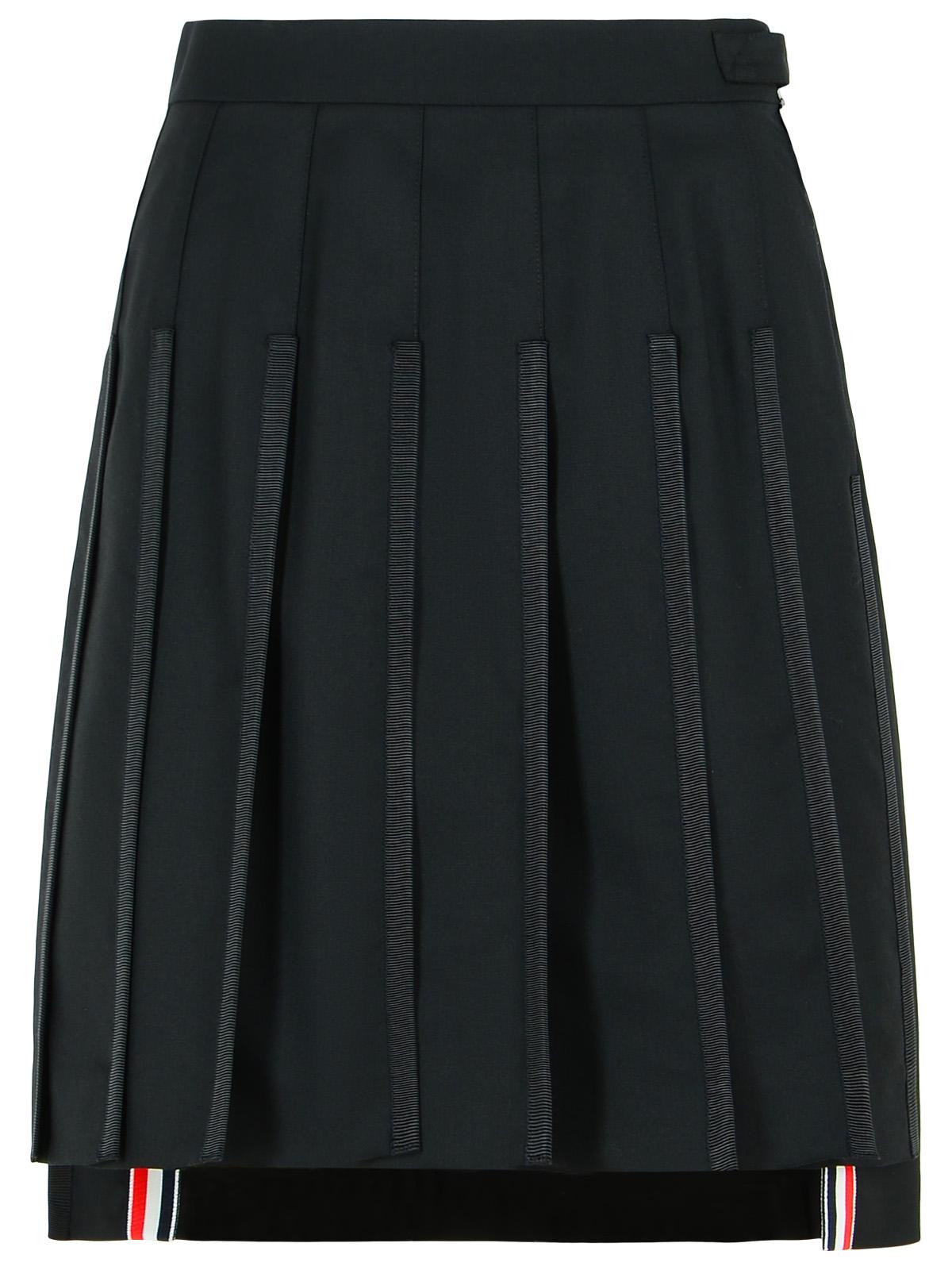 Thom Browne Black Wool Skirt Women THOM BROWNE