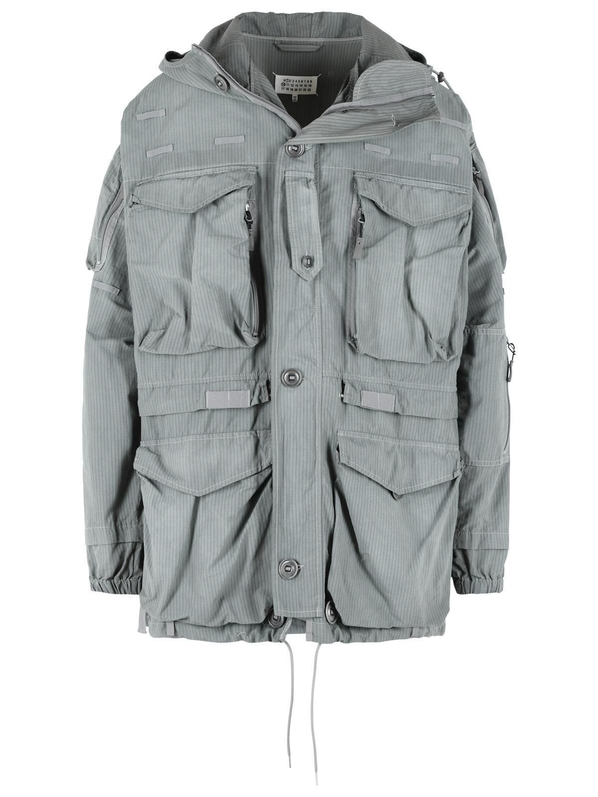 Maison Margiela Grey Green Cotton Blend Parka Men